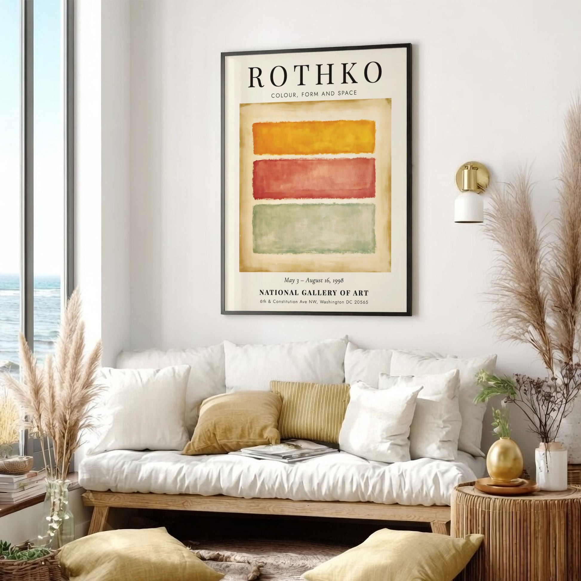 Wall art poster featuring Mark Rothko Colour Form and Space exhibition with three rectangles