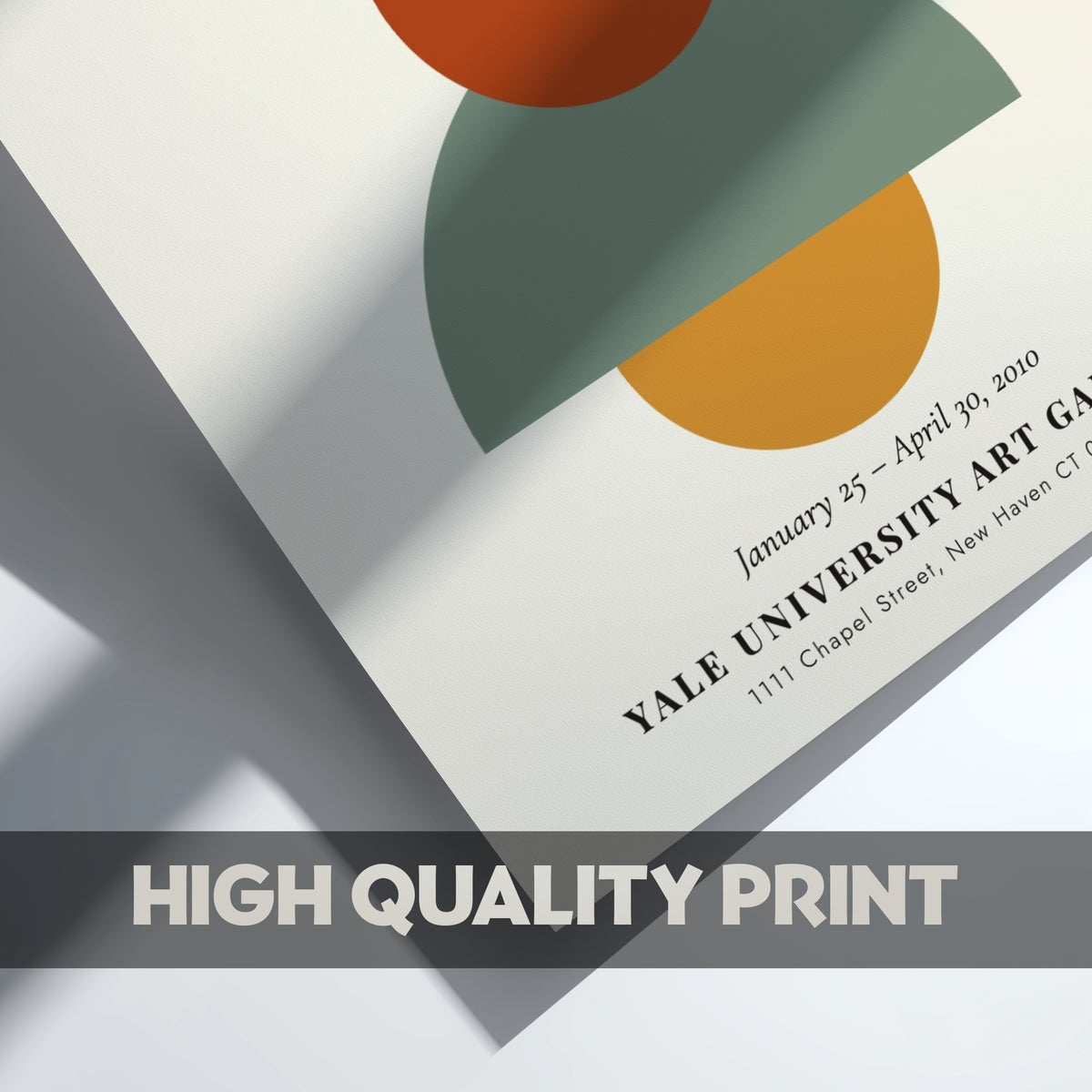 Bauhaus poster featuring colour theory with geometric shapes and earthy tones
