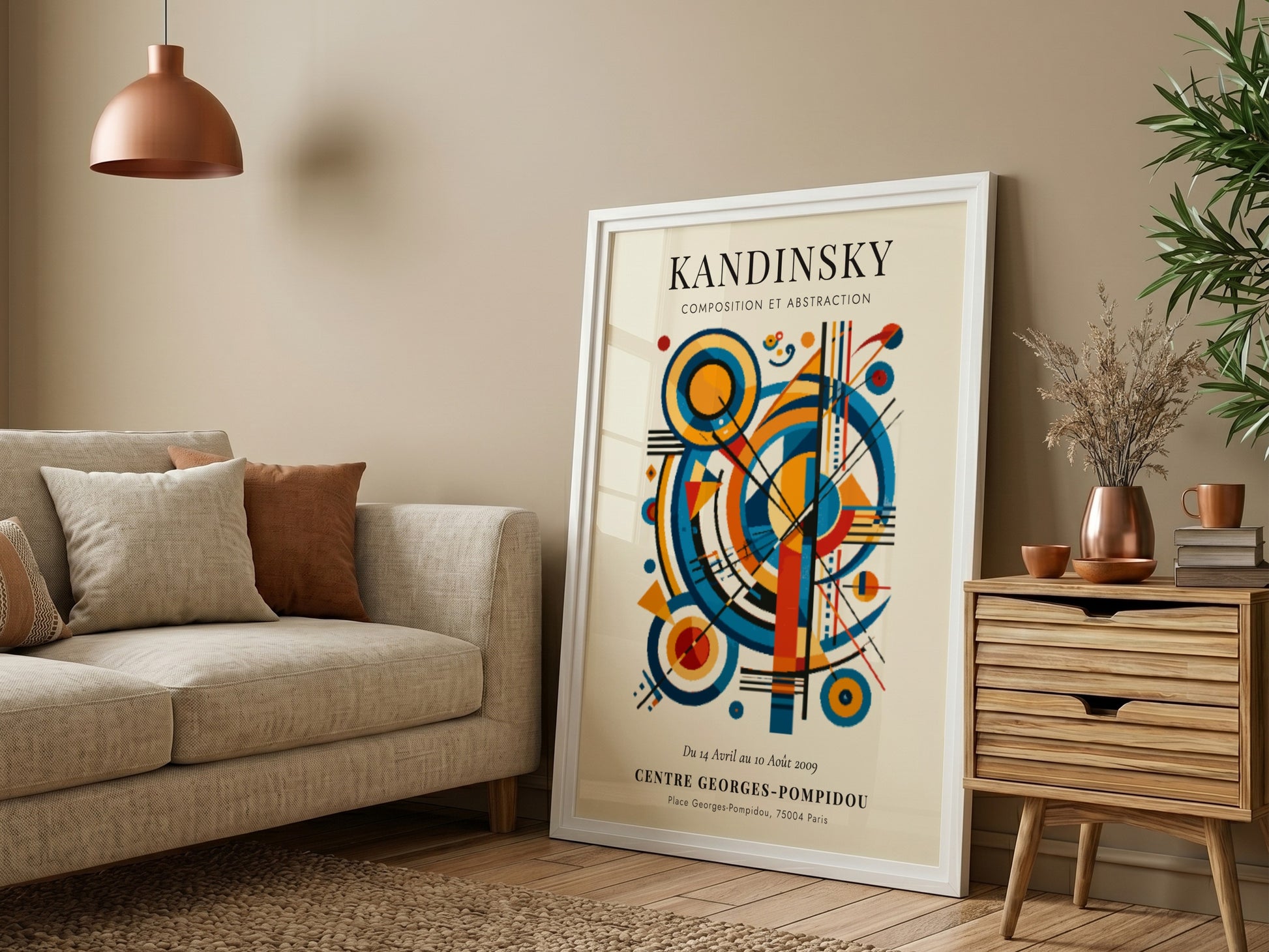 Kandinsky inspired poster featuring vibrant abstract shapes and colors