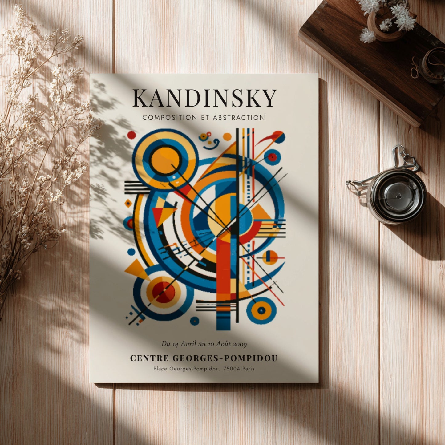 Kandinsky inspired poster featuring vibrant abstract shapes and colors