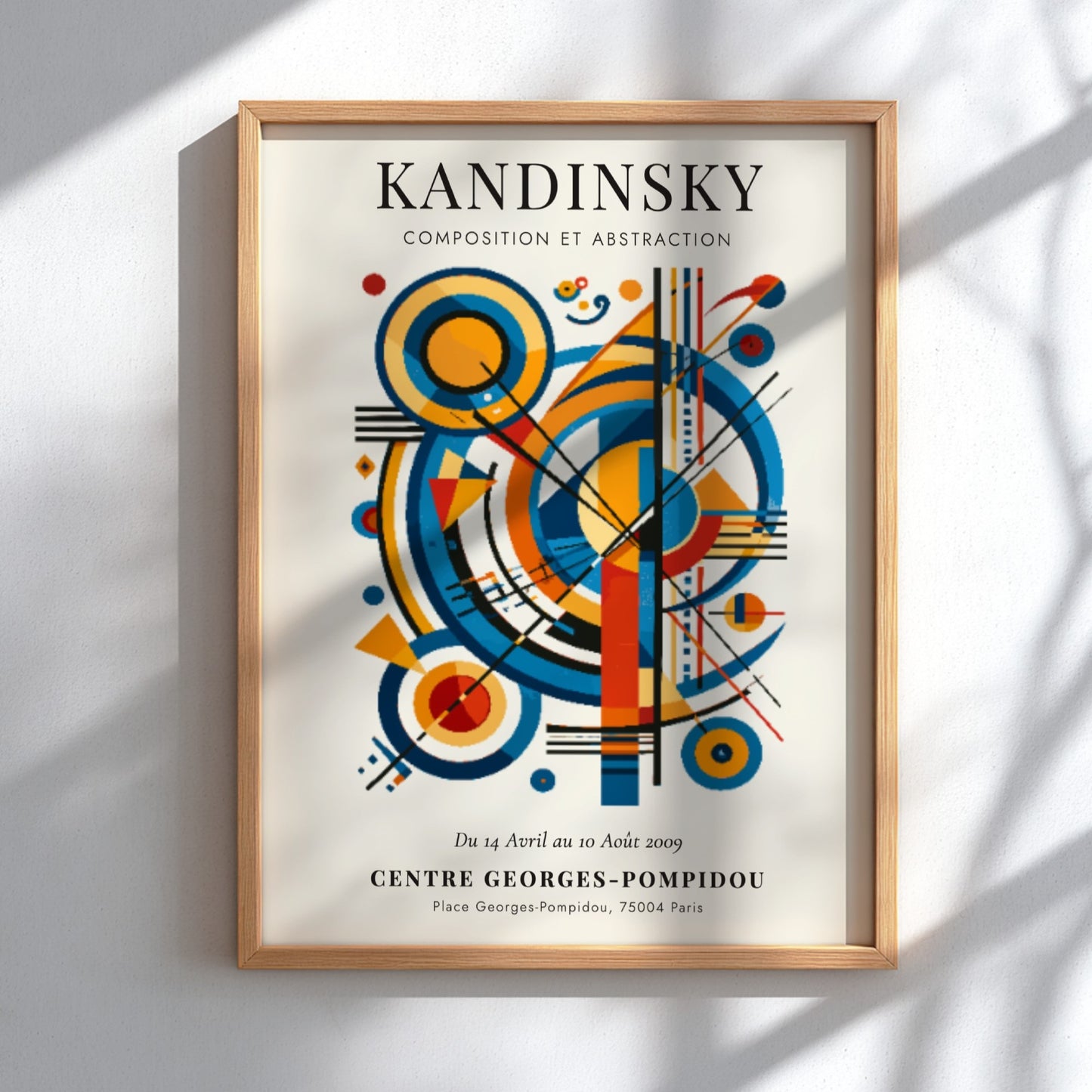 Kandinsky inspired poster featuring vibrant abstract shapes and colors