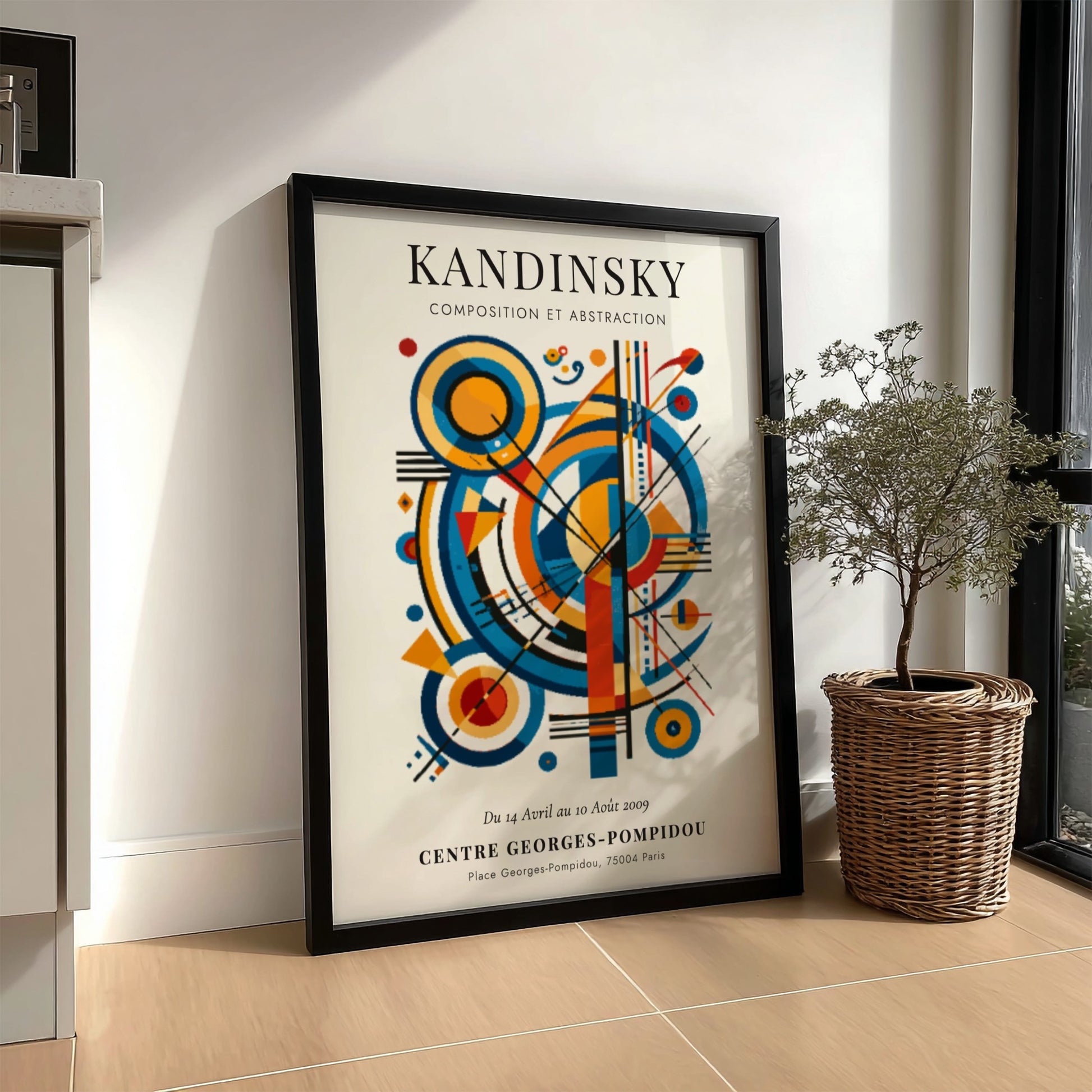 Kandinsky inspired poster featuring vibrant abstract shapes and colors
