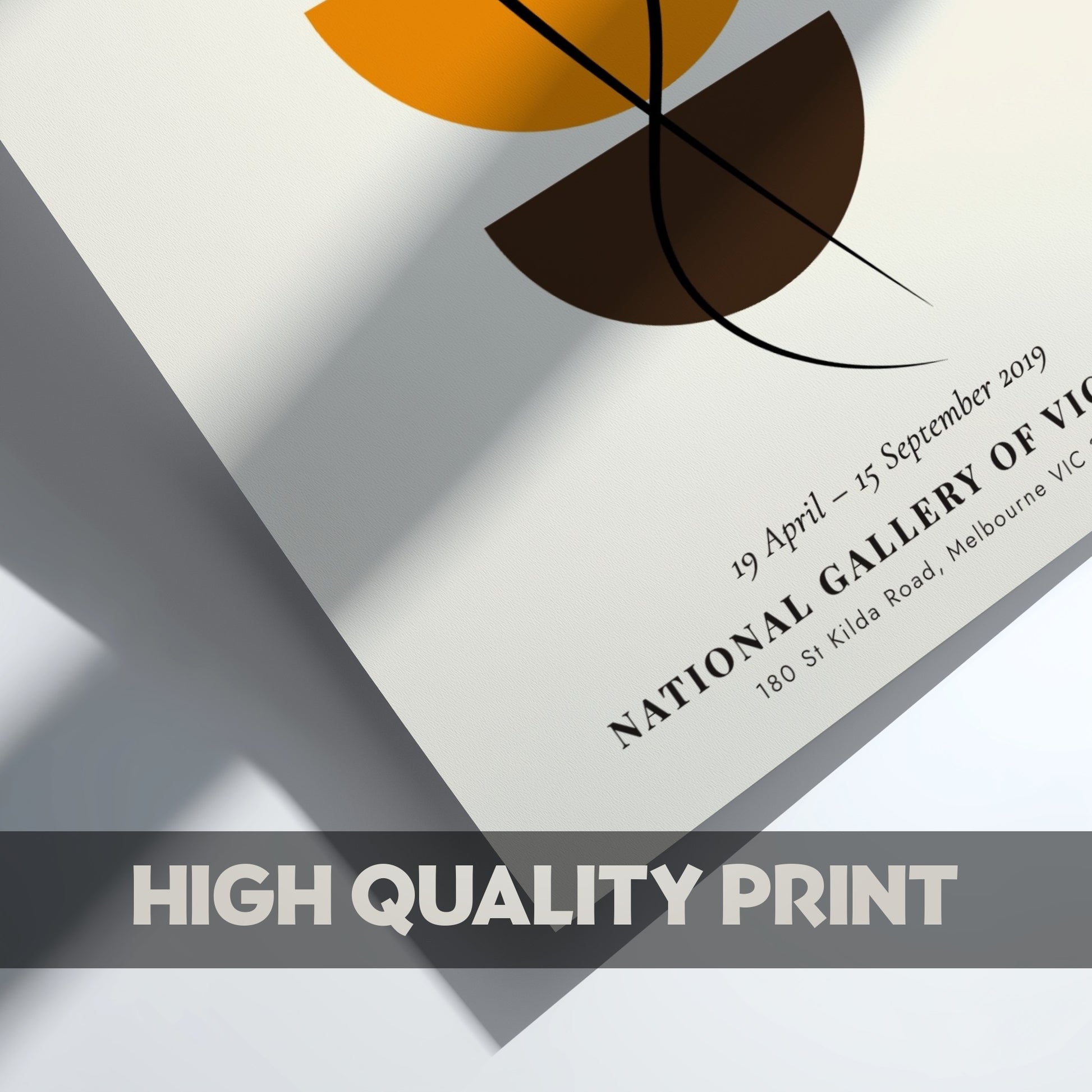 Bauhaus poster showcasing geometric shapes and earthy colors, modern design elements for wall decor