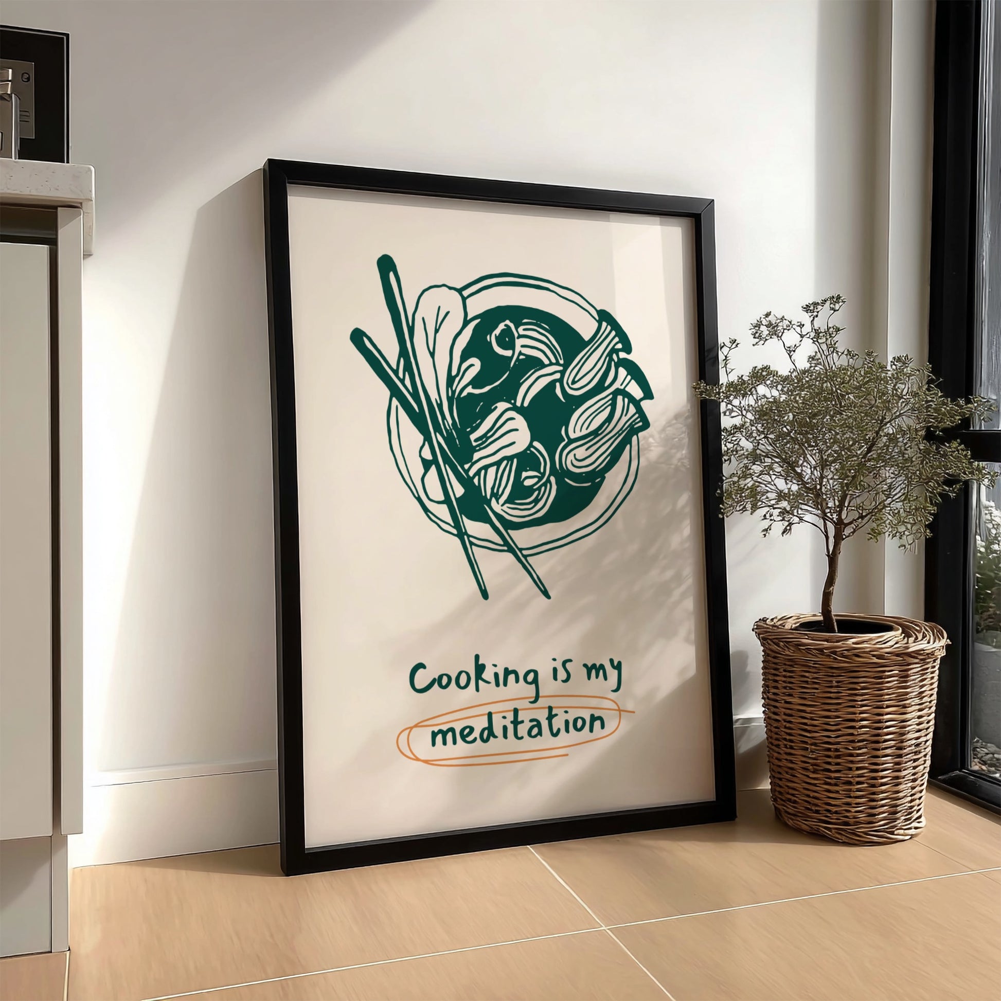 Cooking is My Meditation Poster - Zen Kitchen Wall Art Print