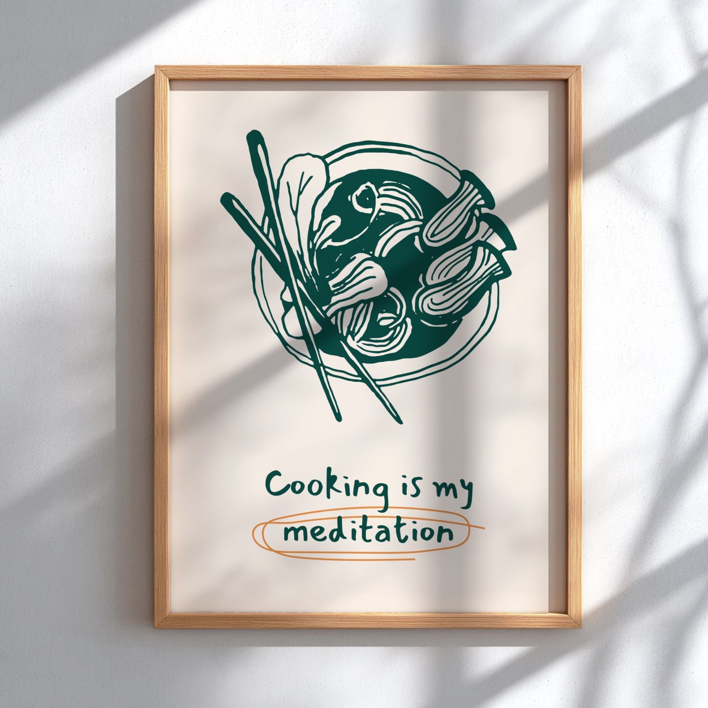 Cooking is My Meditation Poster - Zen Kitchen Wall Art Print