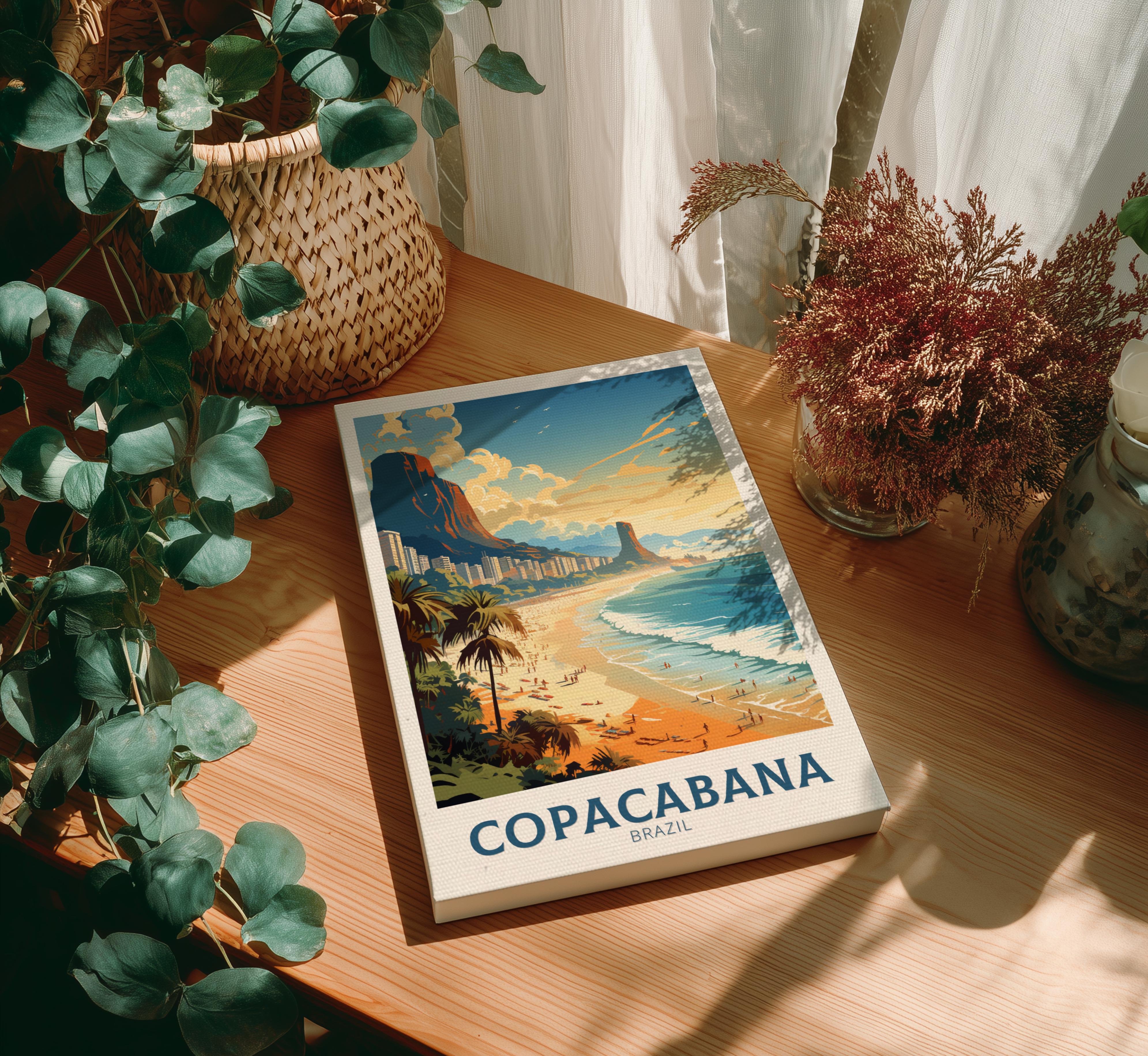 South America COPACABANA PRINT - BRAZIL BEACH POSTER