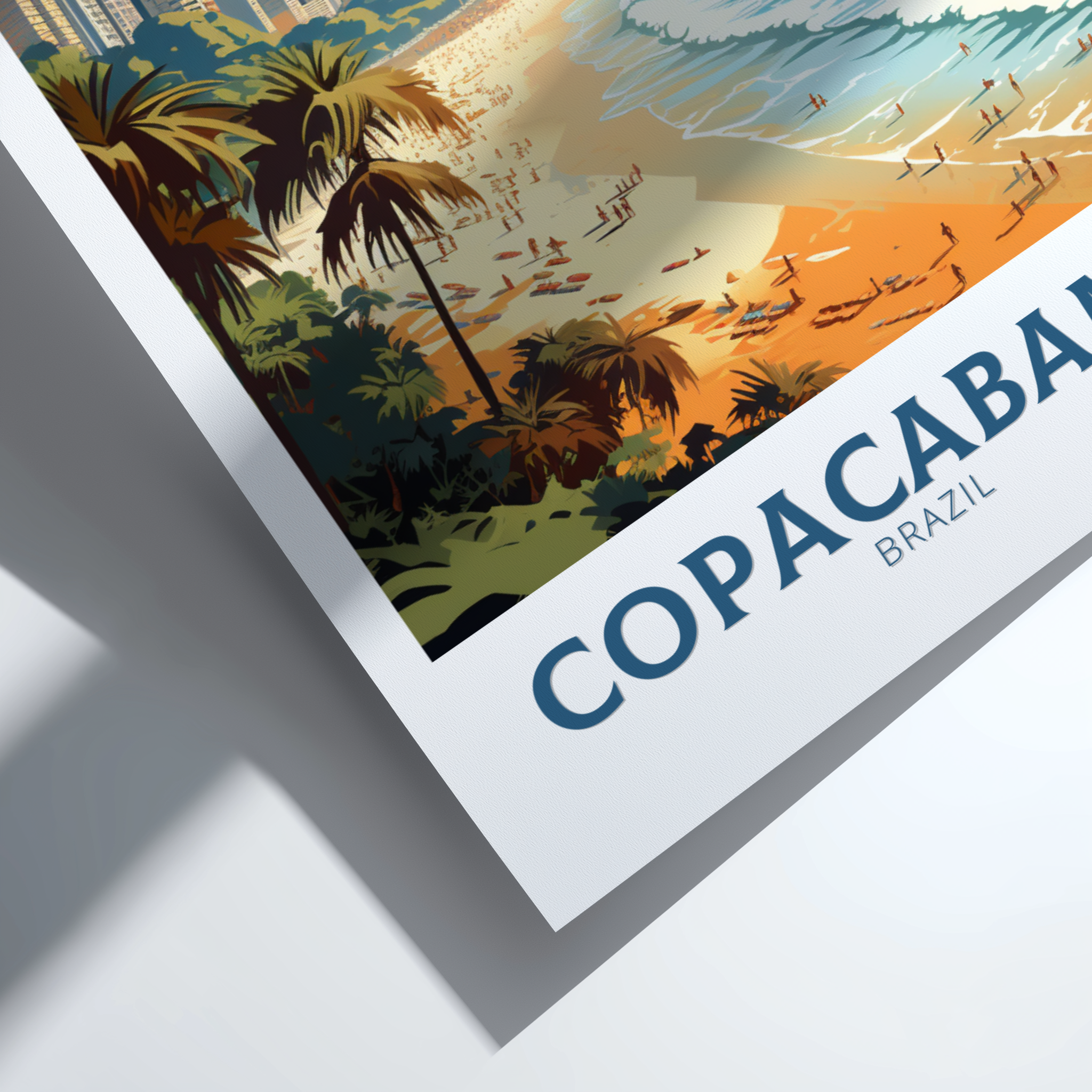 South America COPACABANA PRINT - BRAZIL BEACH POSTER