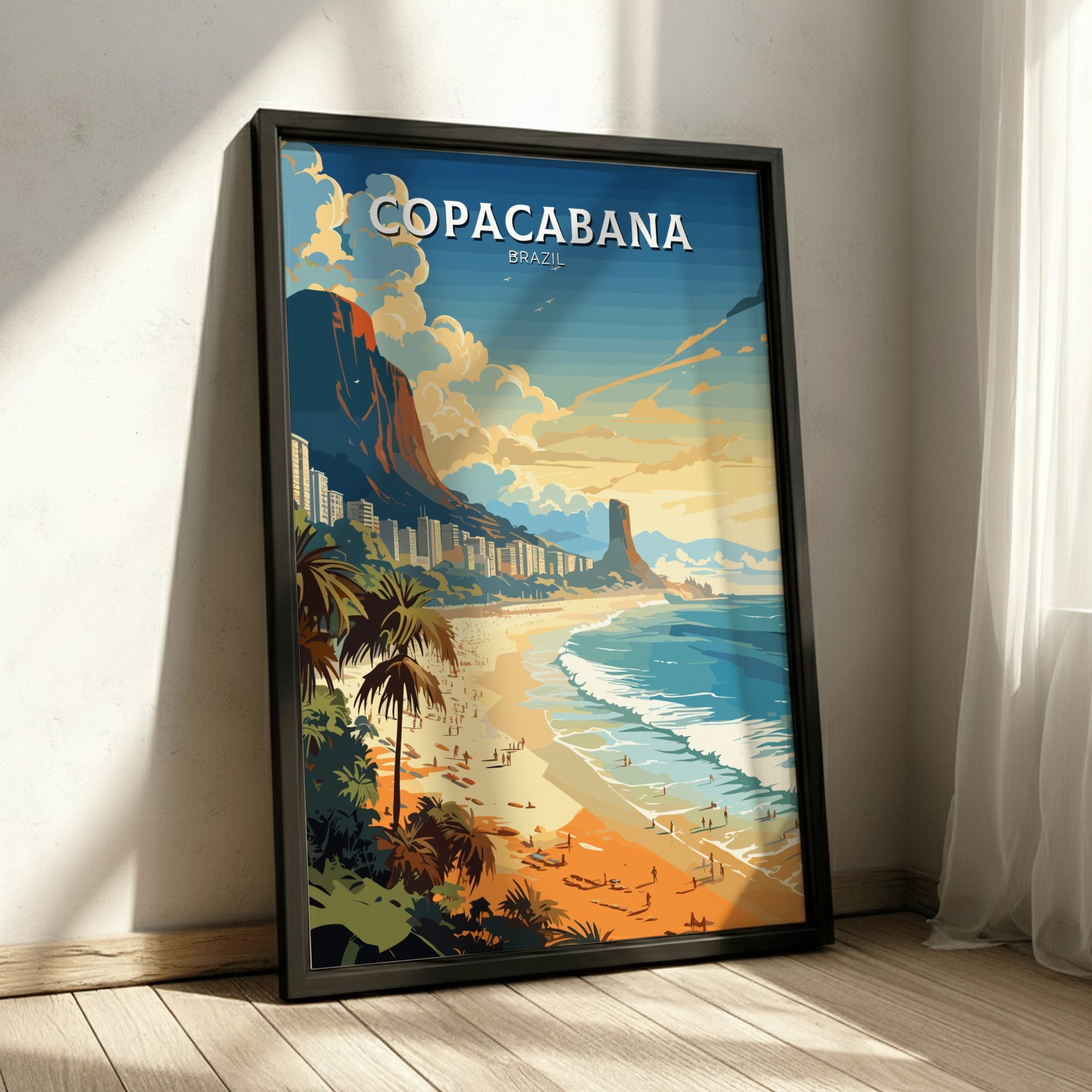 South America COPACABANA POSTER - RIO DE JANEIRO BEACH PRINT