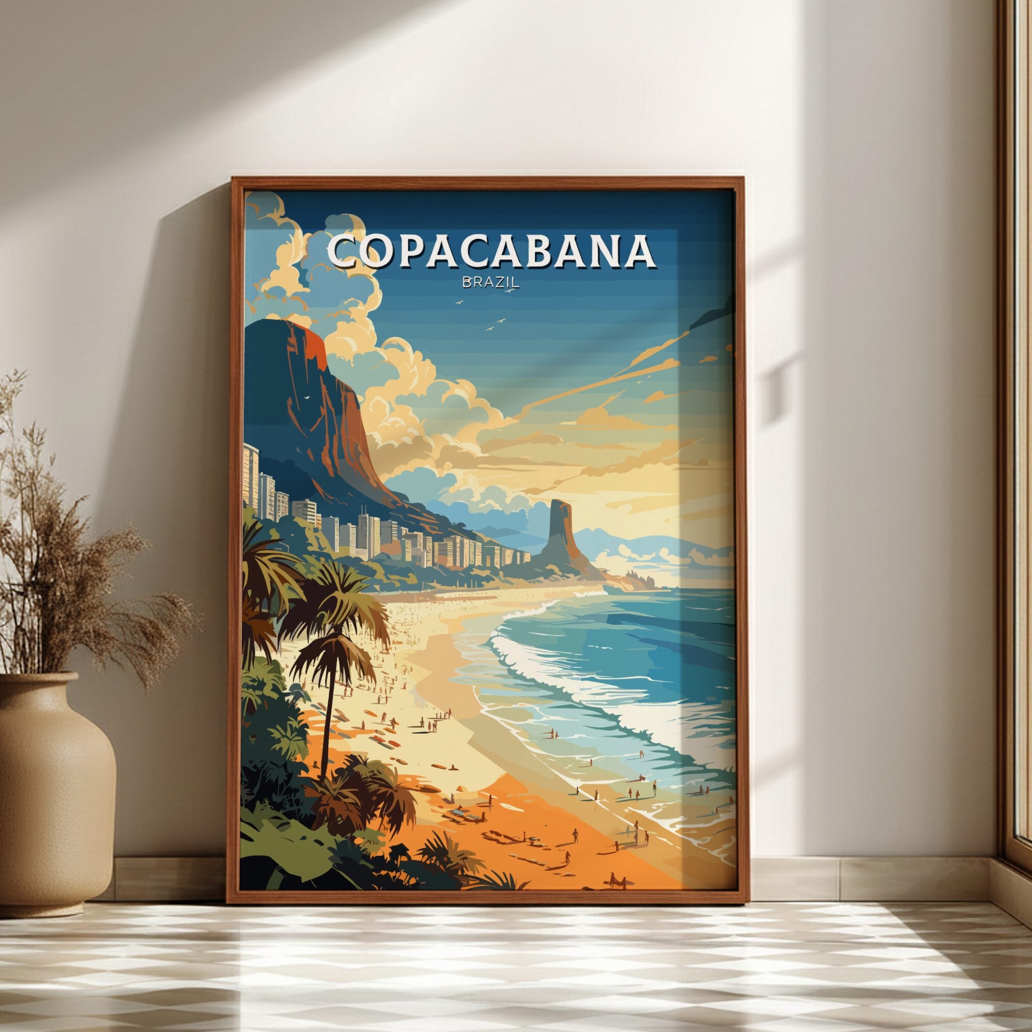 South America COPACABANA POSTER - RIO DE JANEIRO BEACH PRINT