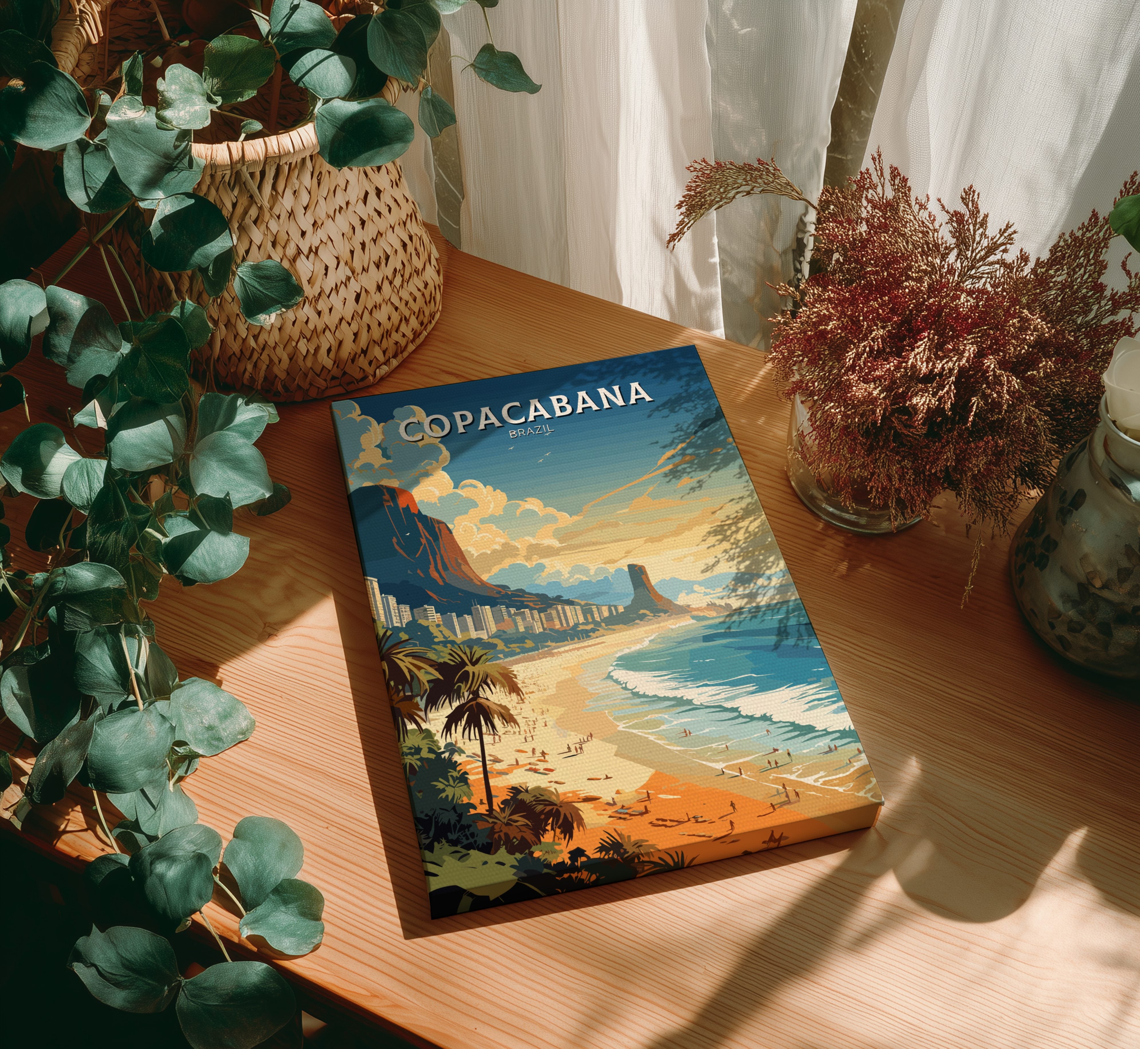 South America COPACABANA POSTER - RIO DE JANEIRO BEACH PRINT