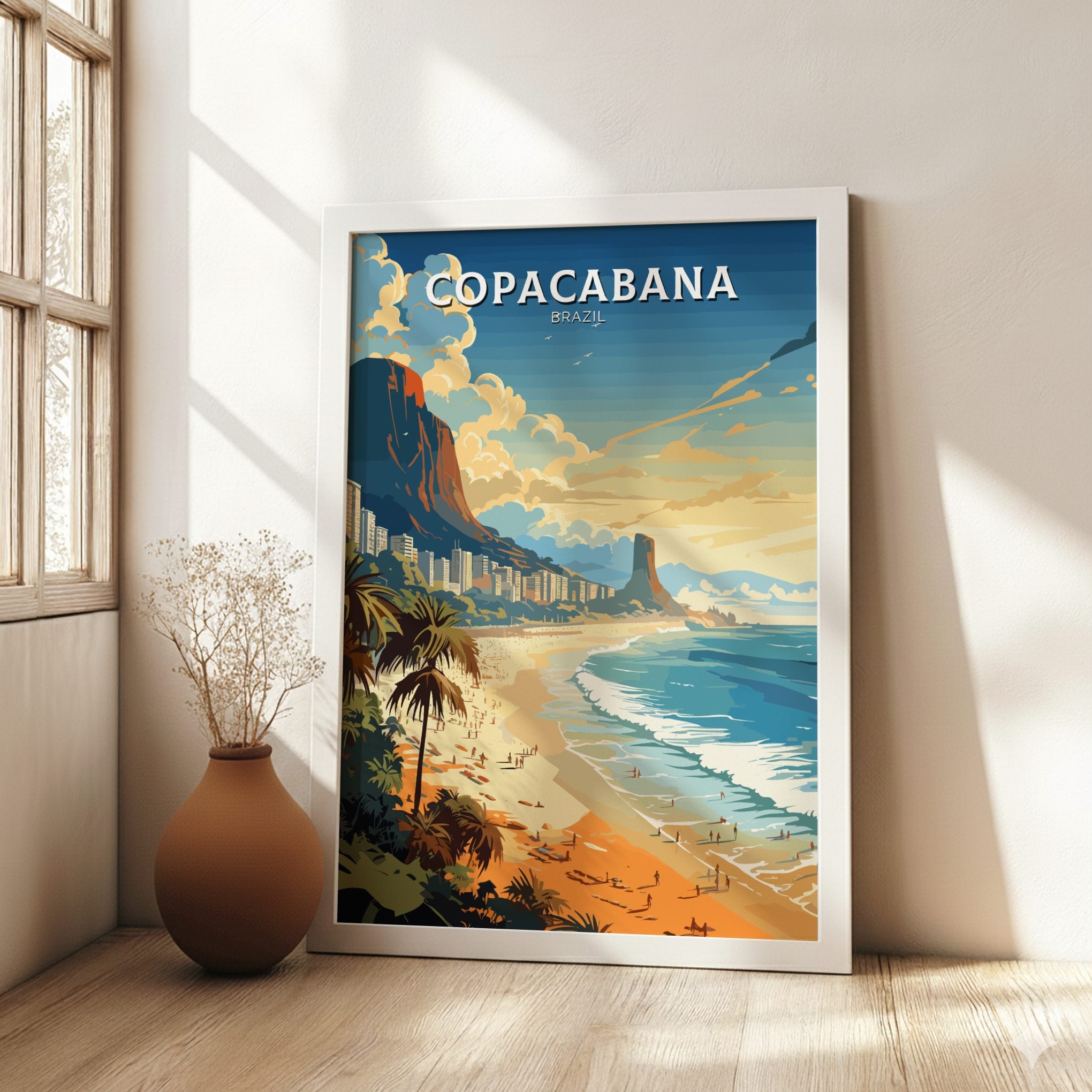 South America COPACABANA POSTER - RIO DE JANEIRO BEACH PRINT
