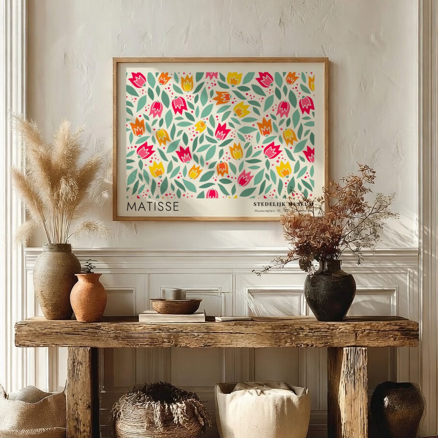 Henri Matisse poster featuring colorful cornflowers and marigolds in bloom