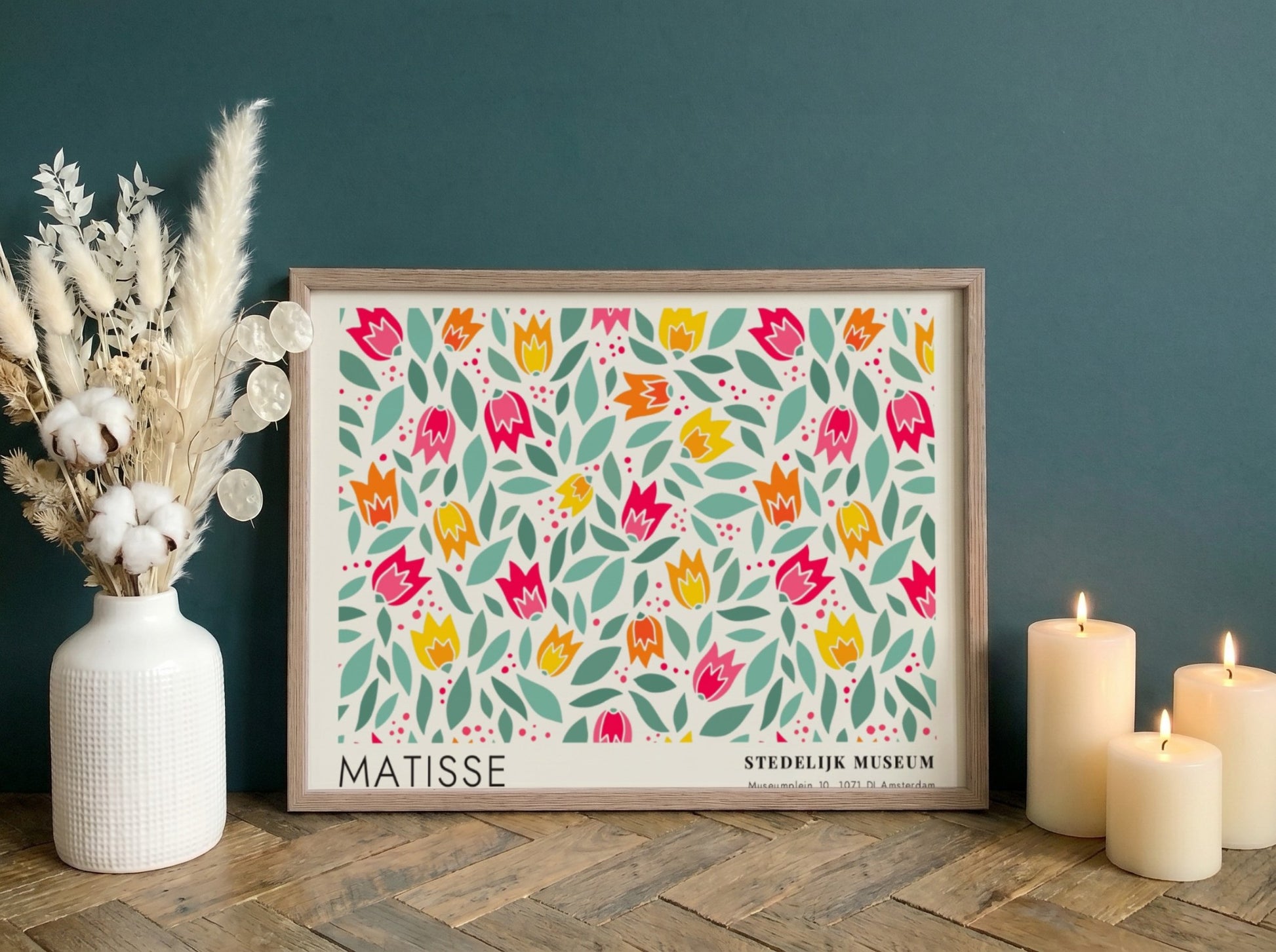 Henri Matisse poster featuring colorful cornflowers and marigolds in bloom