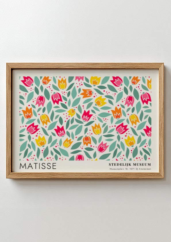 Cornflowers & Marigolds in Bloom poster featuring vibrant floral design by Matisse in soft colors