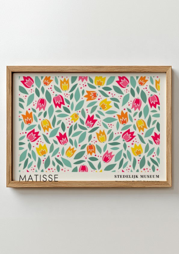 Henri Matisse poster featuring colorful cornflowers and marigolds in bloom