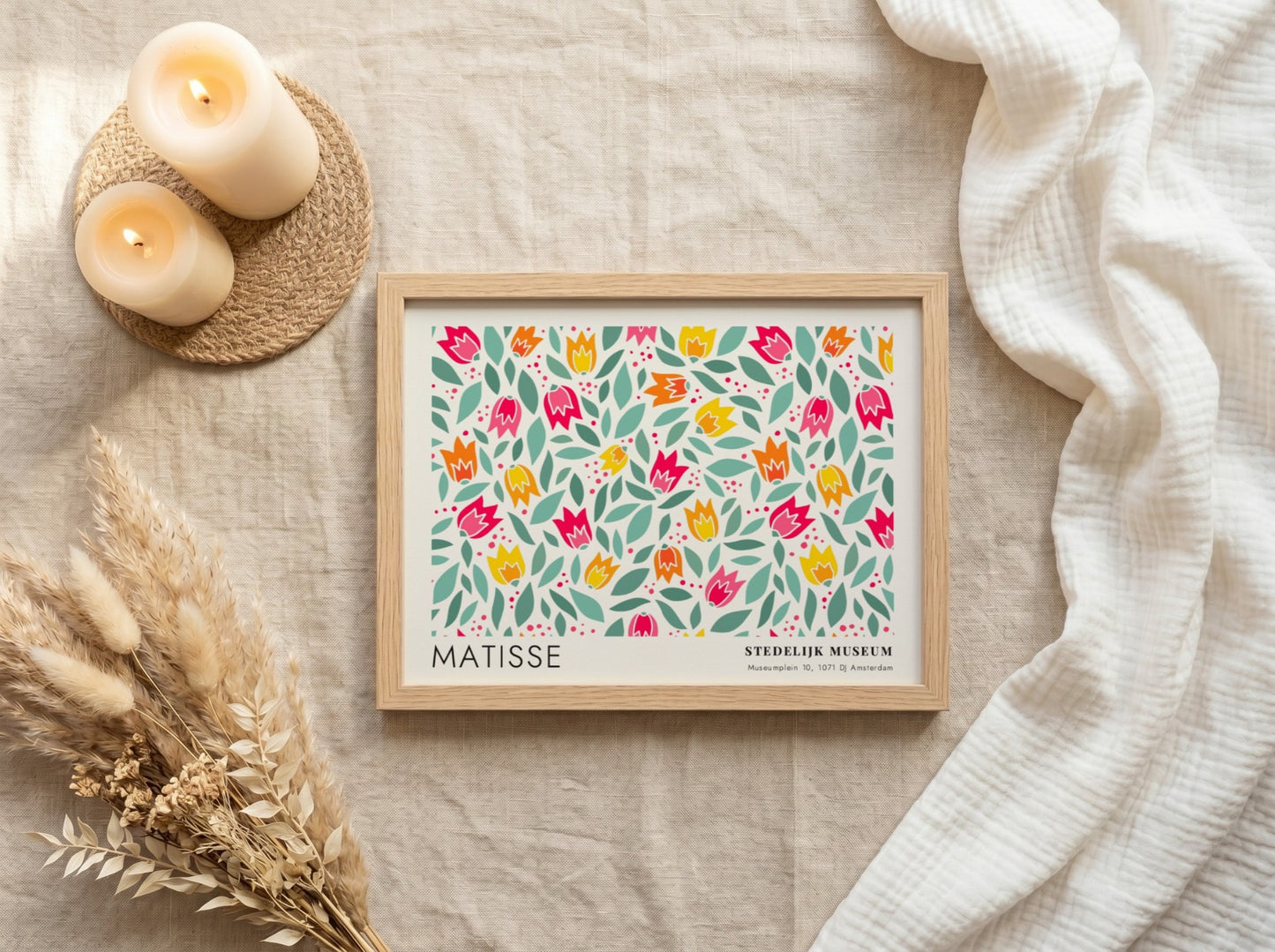 Cornflowers & Marigolds in Bloom poster featuring vibrant floral design by Matisse in soft colors