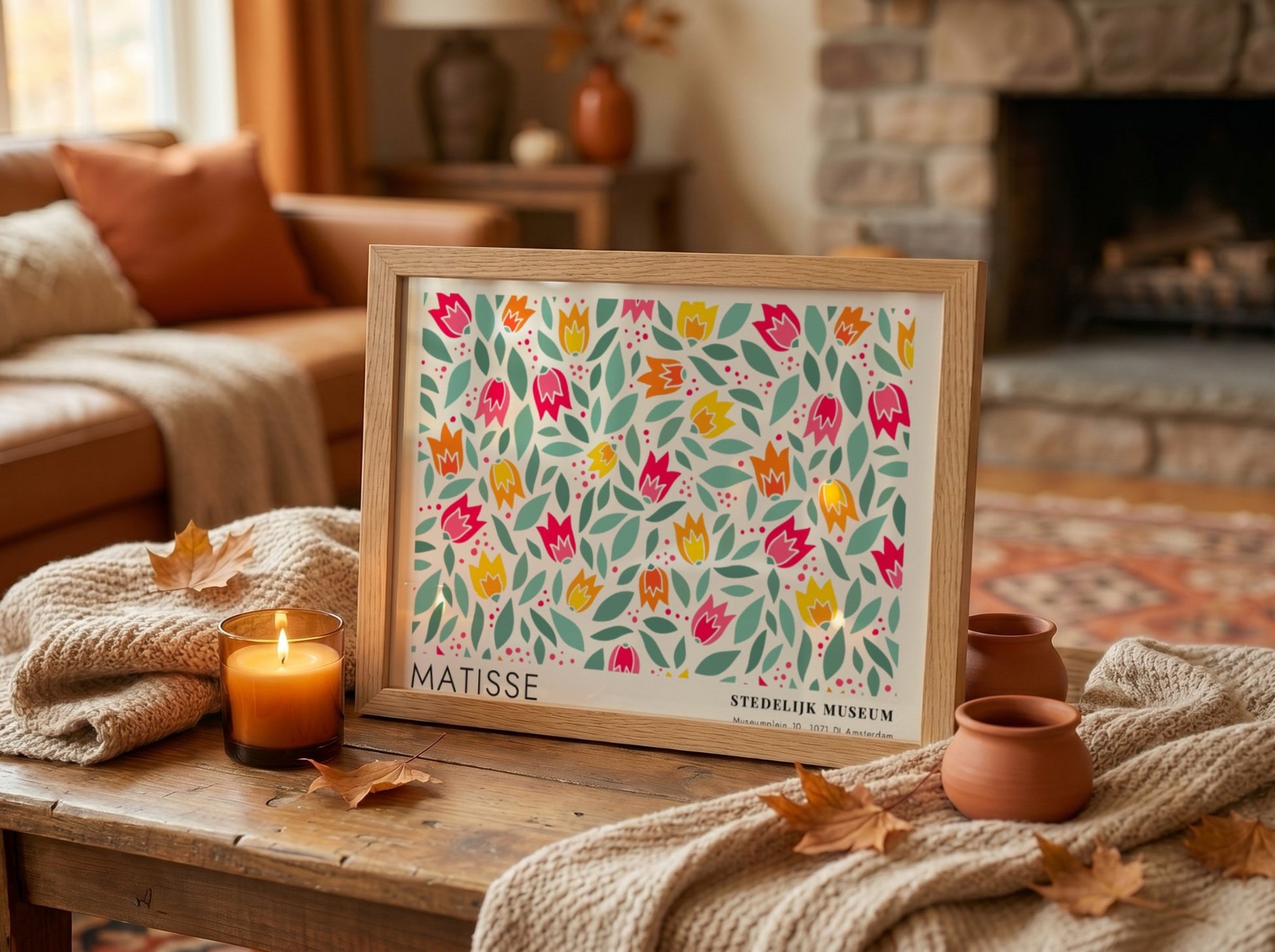 Henri Matisse poster featuring colorful cornflowers and marigolds in bloom
