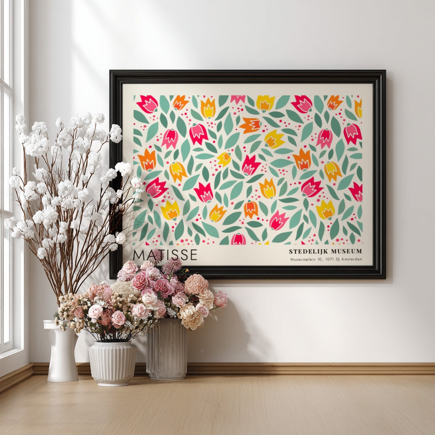 Henri Matisse poster featuring colorful cornflowers and marigolds in bloom