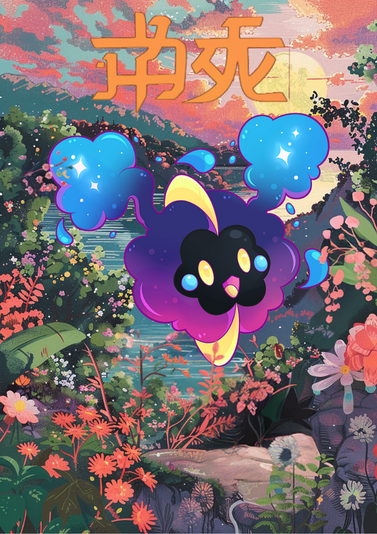 Cosmog Poster: Japanese Style Legendary Pokemon Inspired Anime Artwork, Pokemon TCG Cosmog