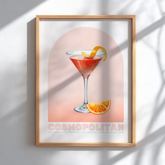 Cosmopolitan Cocktail Poster - Drinks Wall Art