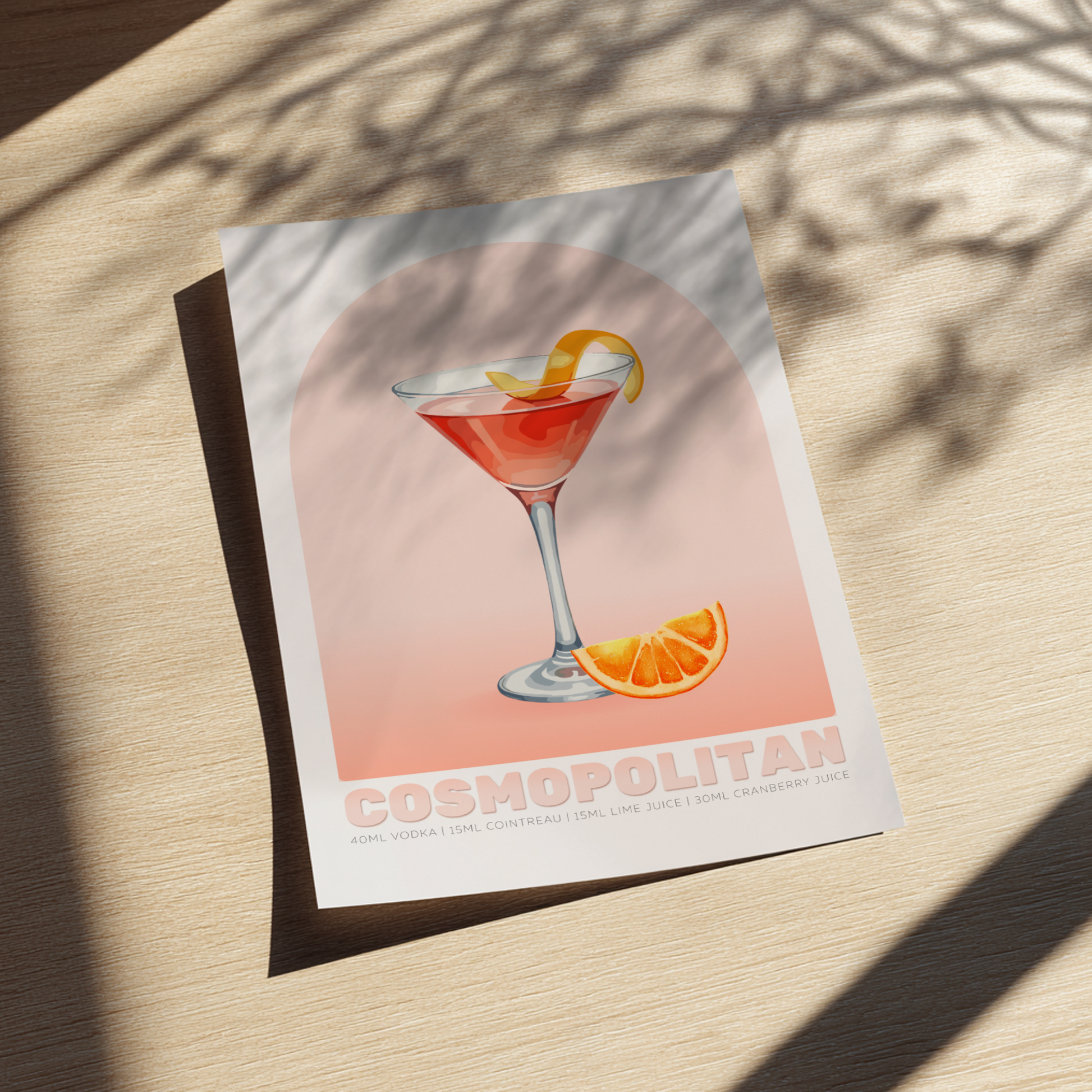 Cosmopolitan Cocktail Poster - Drinks Wall Art