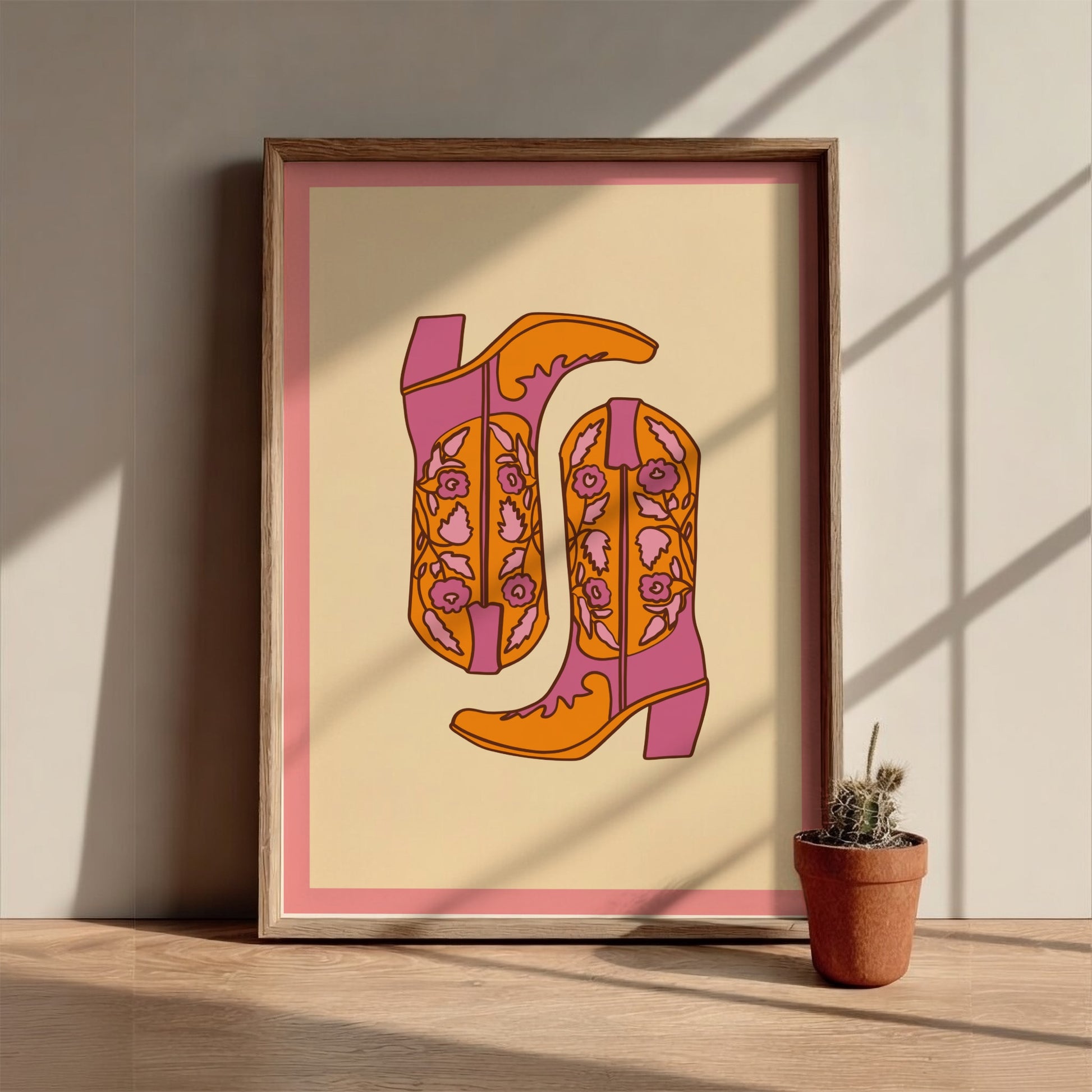 Western Heritage Modern Art - The Cowboy Boots Abstract Wall Print