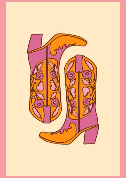 Western Heritage Modern Art - The Cowboy Boots Abstract Wall Print