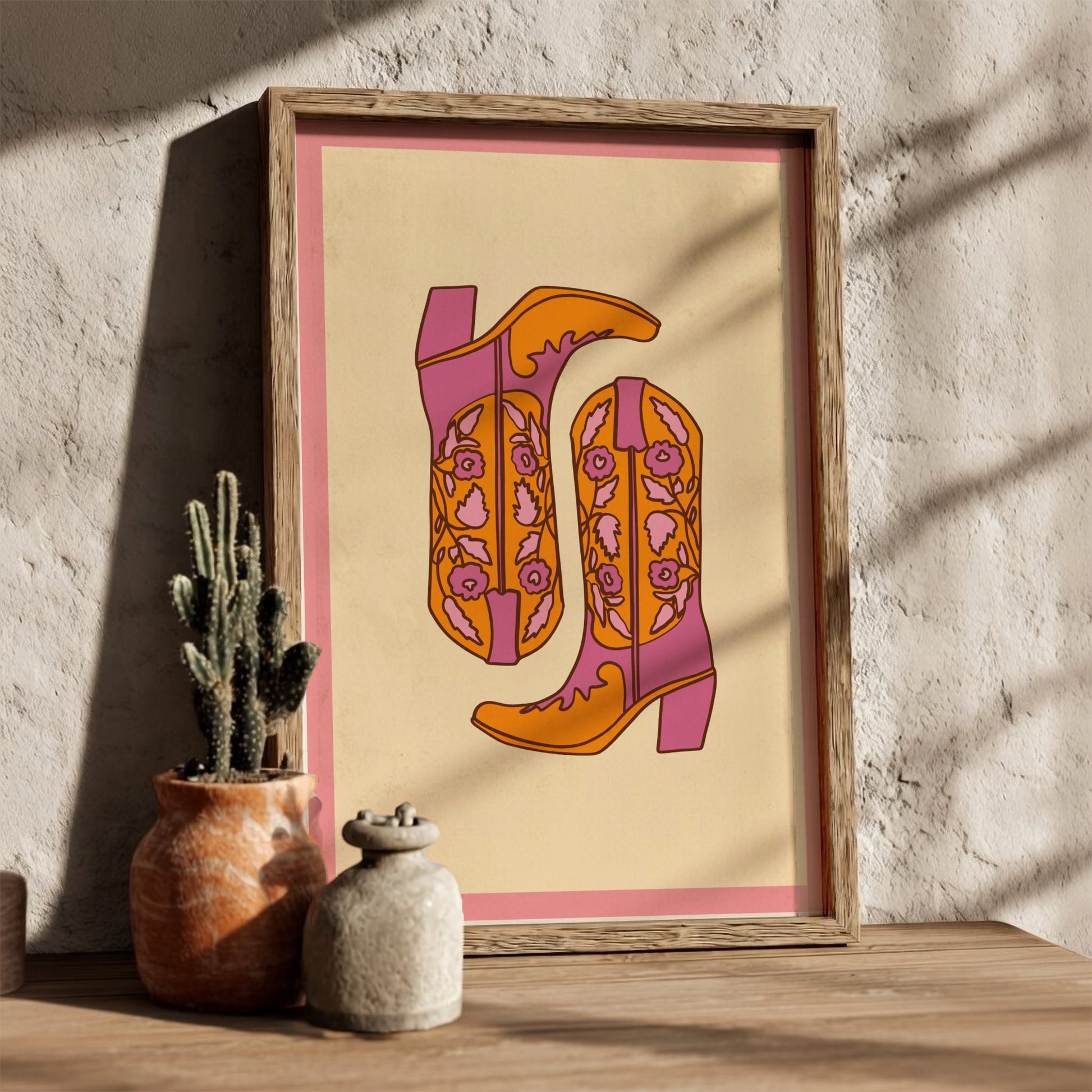 Western Heritage Modern Art - The Cowboy Boots Abstract Wall Print