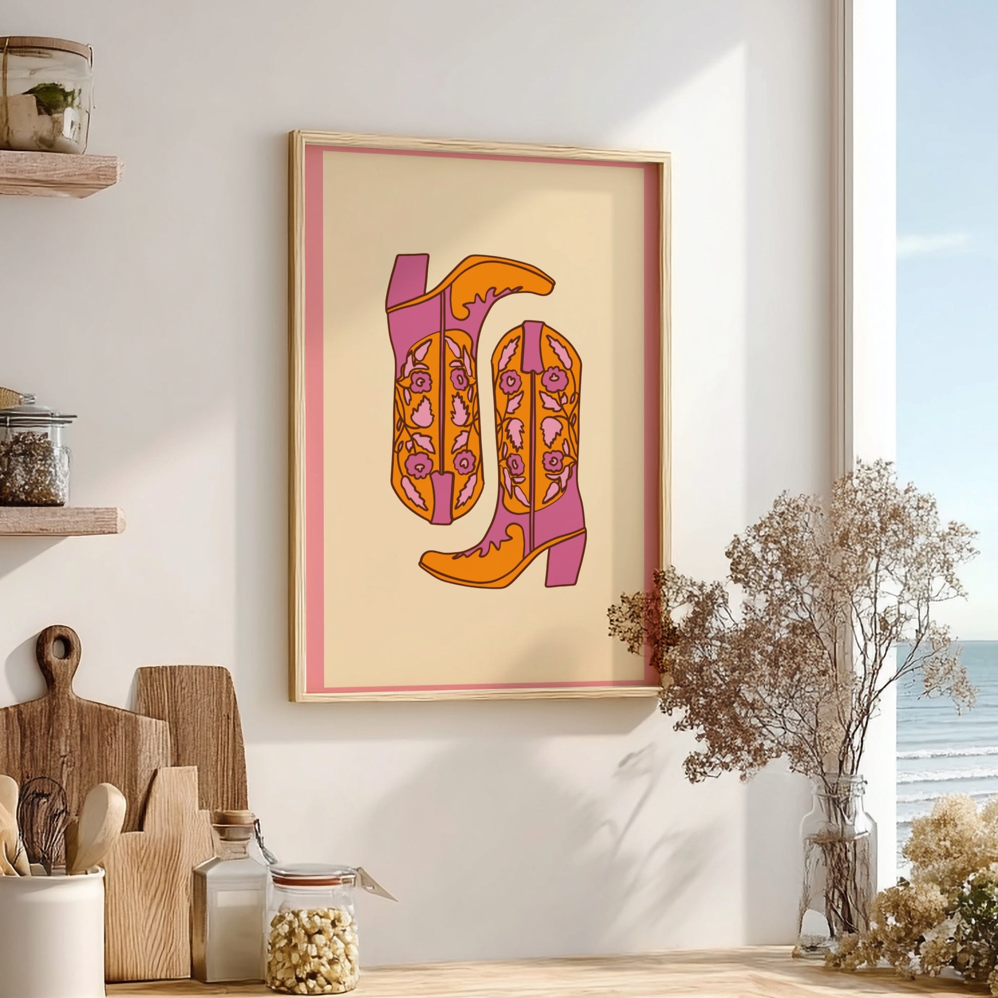 Western Heritage Modern Art - The Cowboy Boots Abstract Wall Print