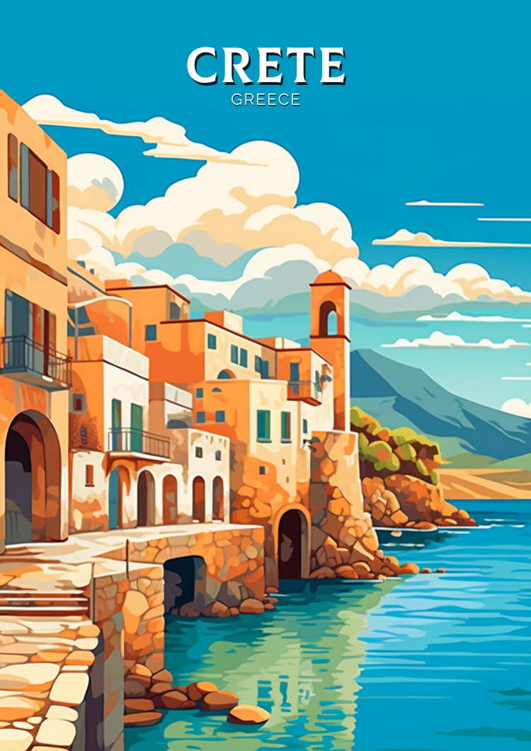 Europe CRETE TRAVEL WALL ART - GREECE ARTWORK