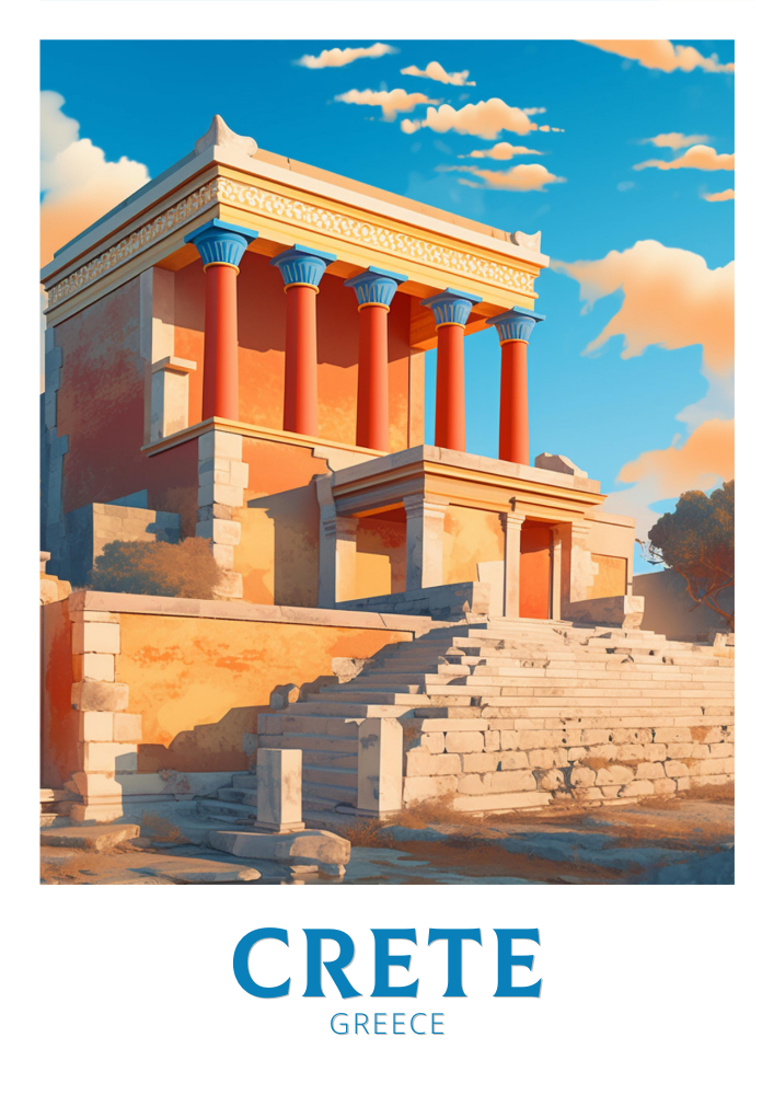 Europe CRETE TRAVEL POSTER - GREECE ARTWORK