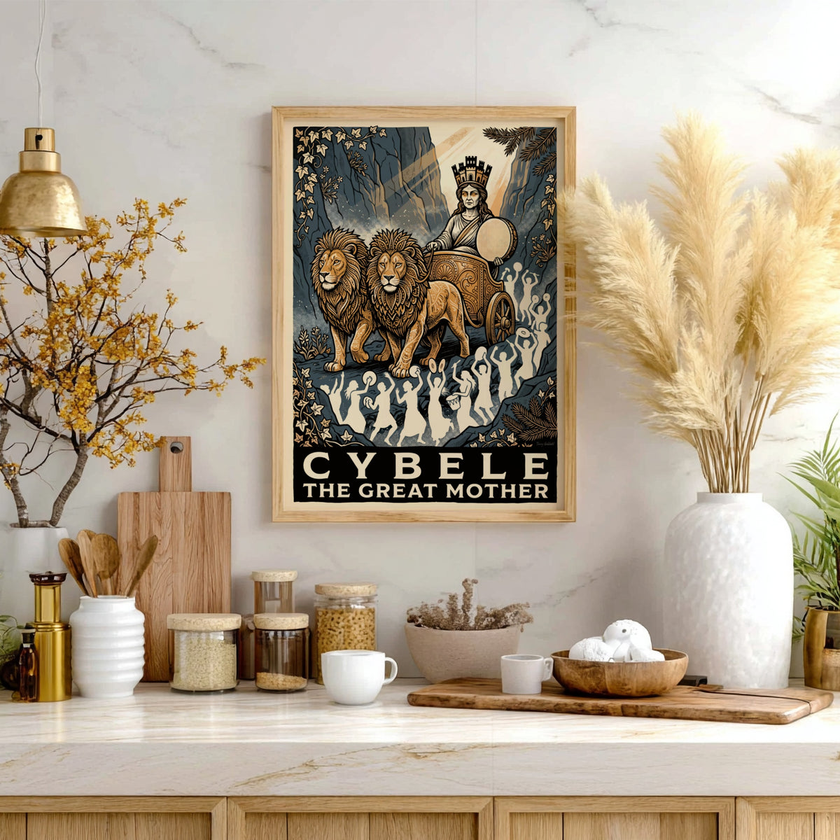 Poster of Cybele the Great Mother in a chariot pulled by two lions
