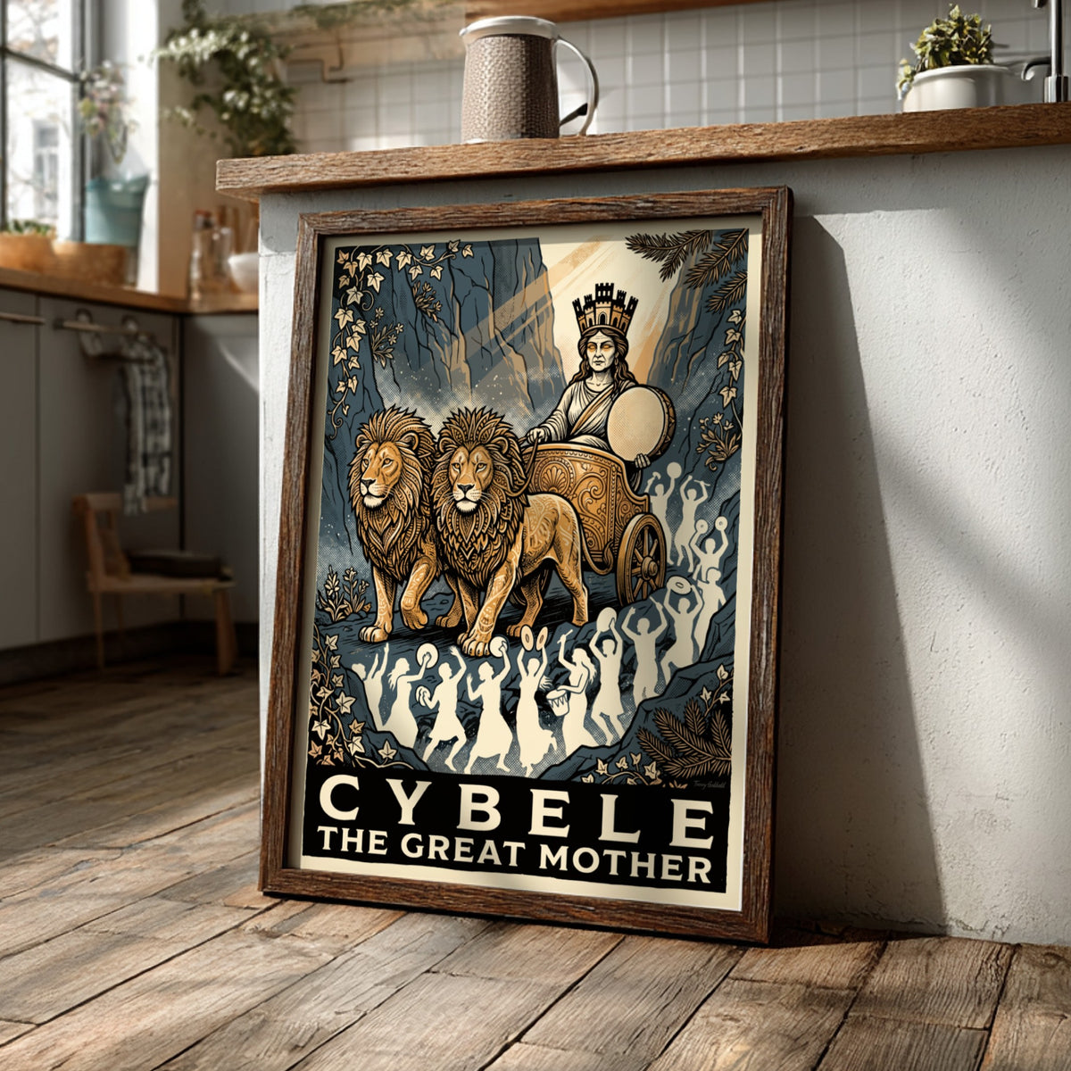 Poster of Cybele the Great Mother in a chariot pulled by two lions