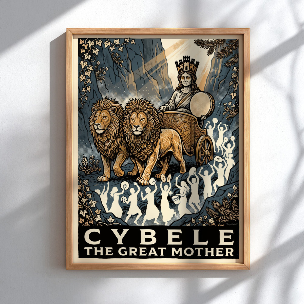Poster of Cybele the Great Mother in a chariot pulled by two lions