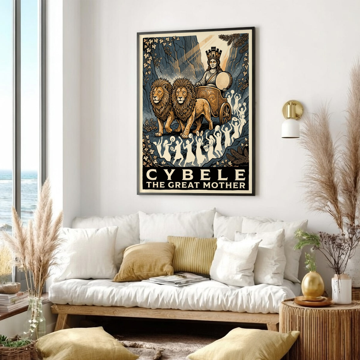 Poster of Cybele the Great Mother in a chariot pulled by two lions