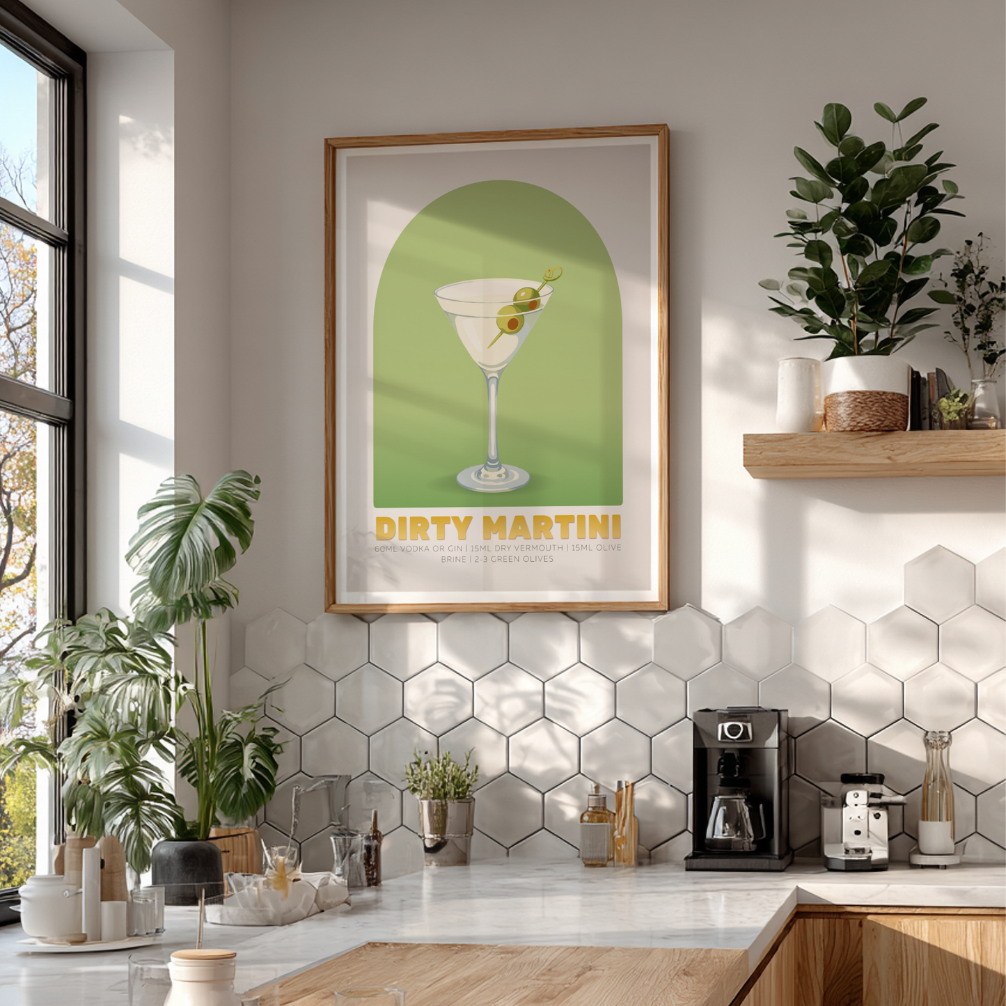 Dirty Martini Cocktail Poster - Drinks Wall Art