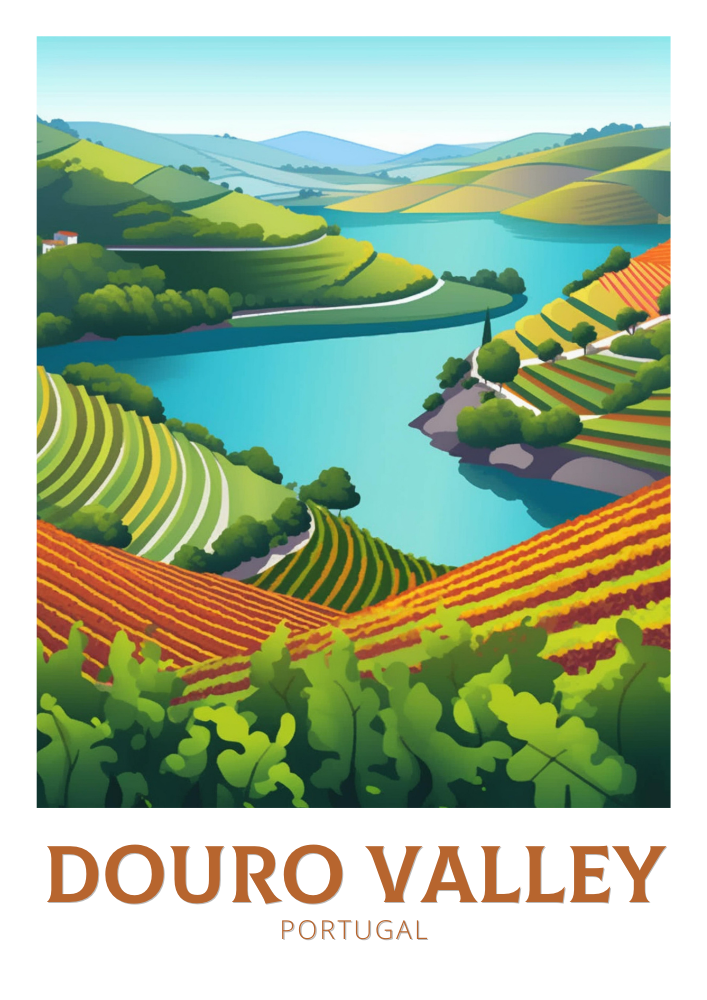 Europe DOURO VALLEY TRAVEL PRINT - PORTUGAL ARTWORK