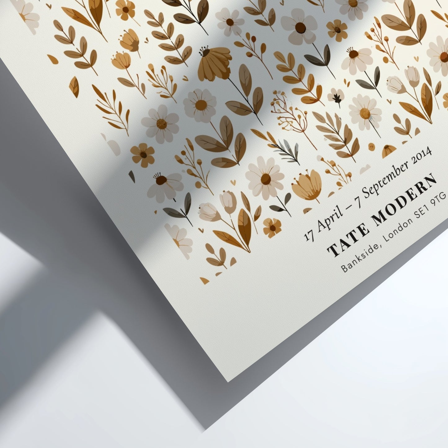 Henri Matisse poster featuring floral elements in warm golden tones, ideal for home decor and wall art.