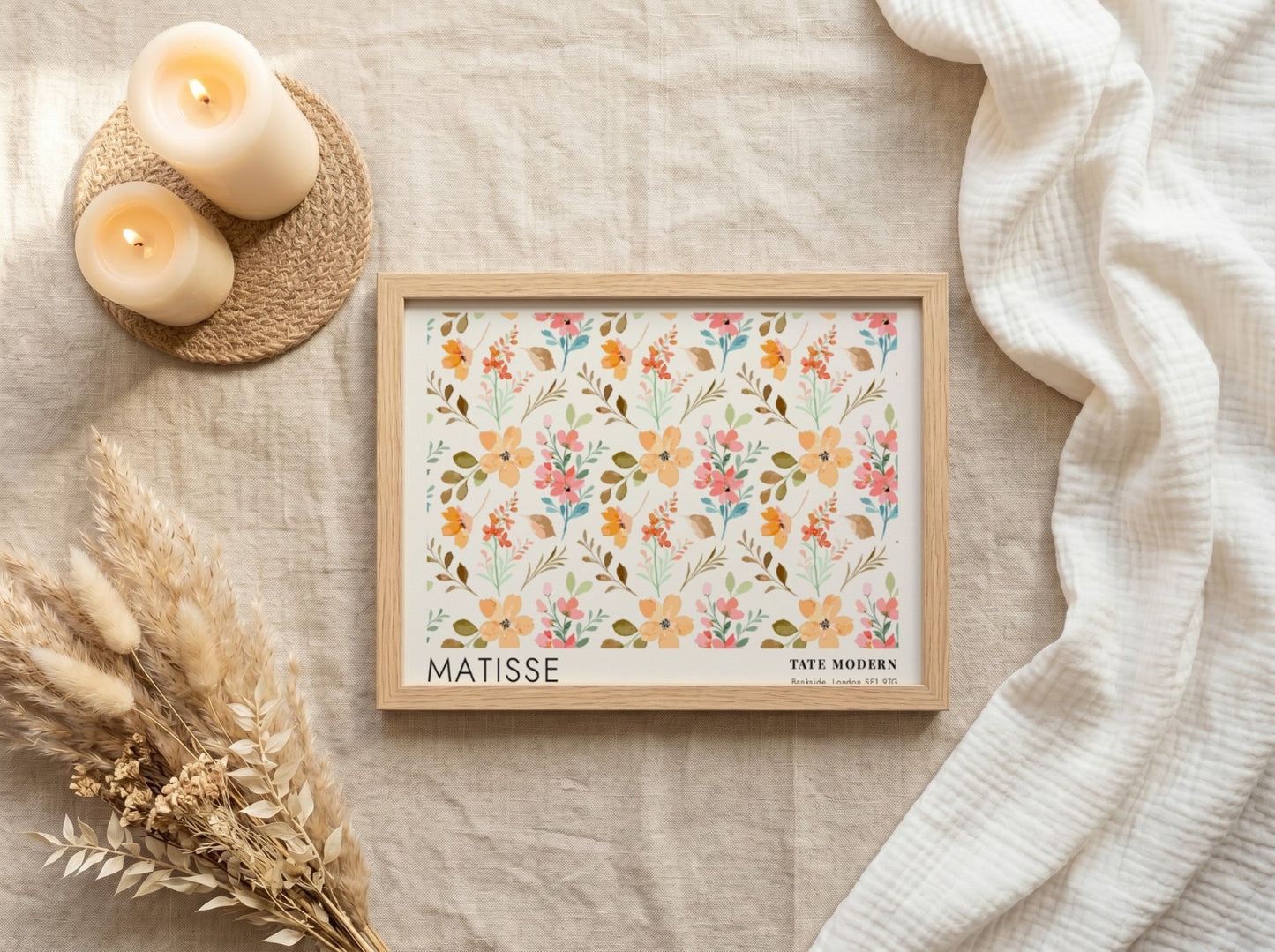 Henri Matisse poster featuring daisies and golden botanicals in vibrant colors