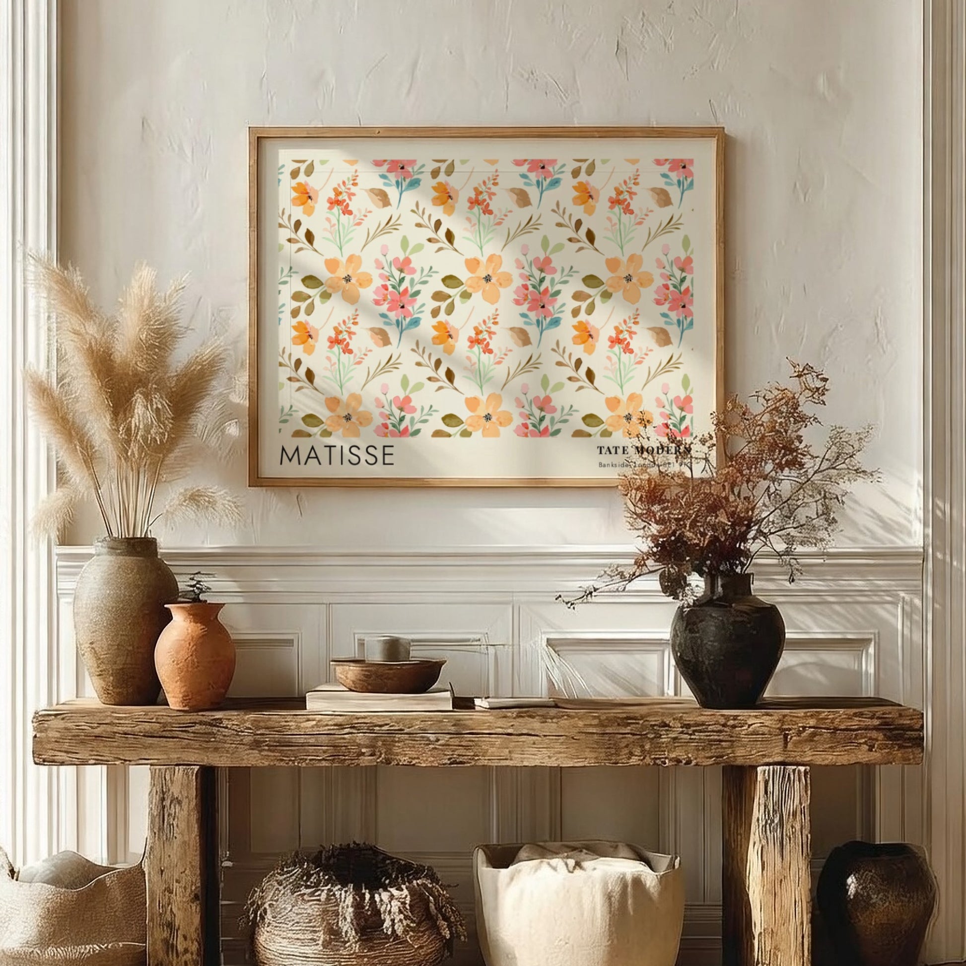 Henri Matisse poster featuring daisies and golden botanicals in vibrant colors