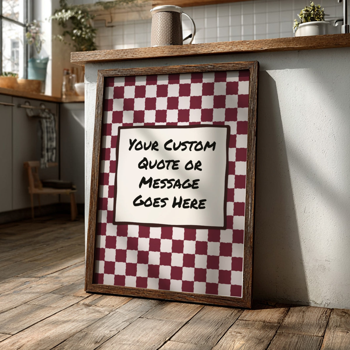 Personalised Checkered Retro Quote Poster