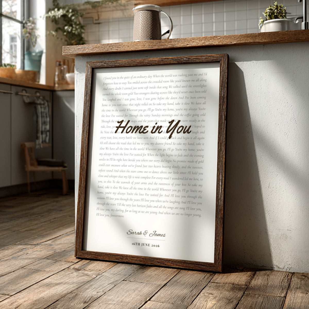 Personalised Wedding Song Lyrics Art Print