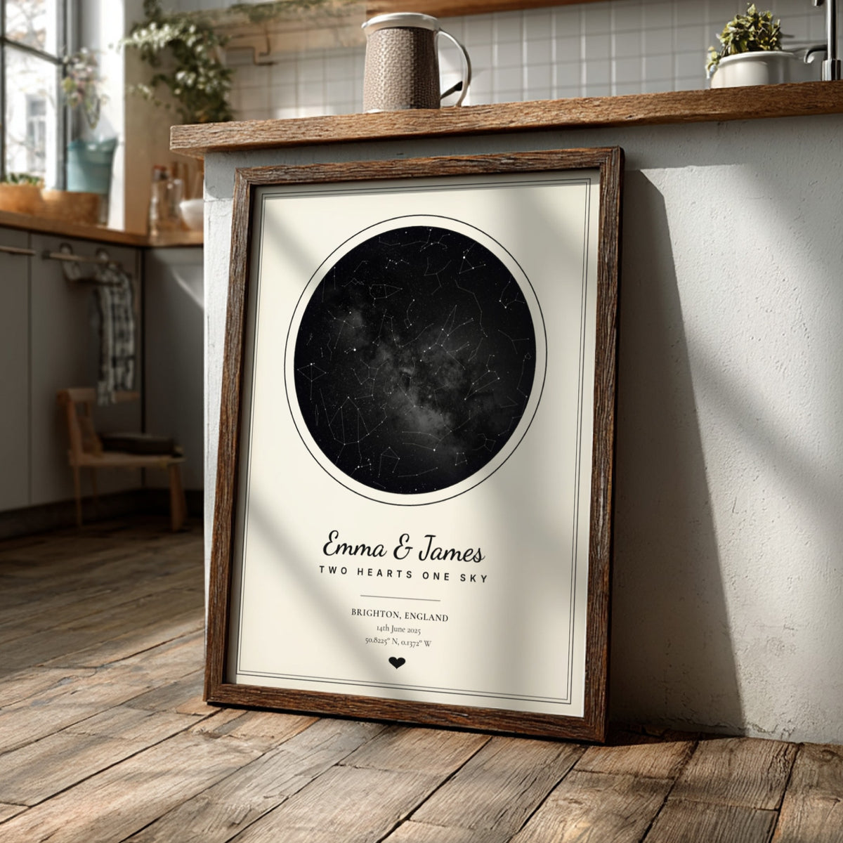 Personalised Dark Star Map Couples Poster