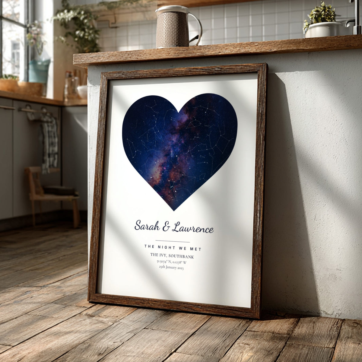Personalised Heart Shaped Star Map Poster