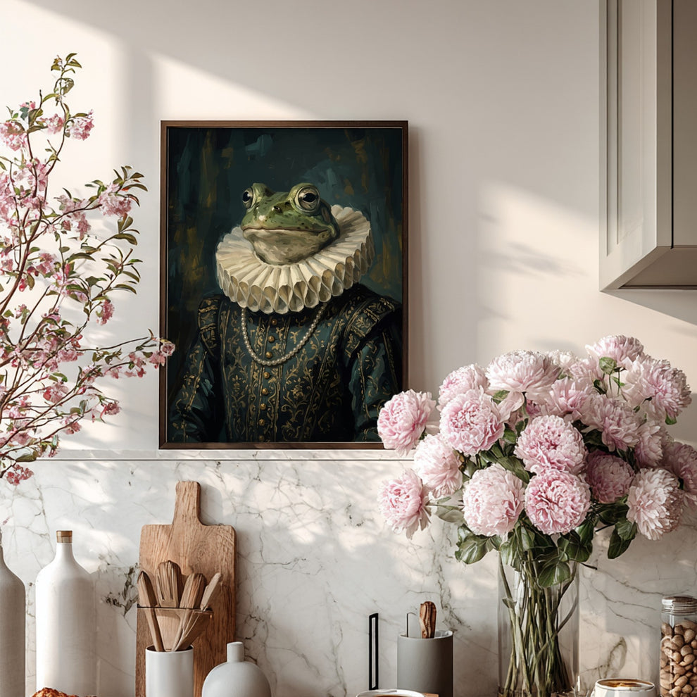 Renaissance Frog Portrait - Dark Academia Wall Decor – Brighton Posters