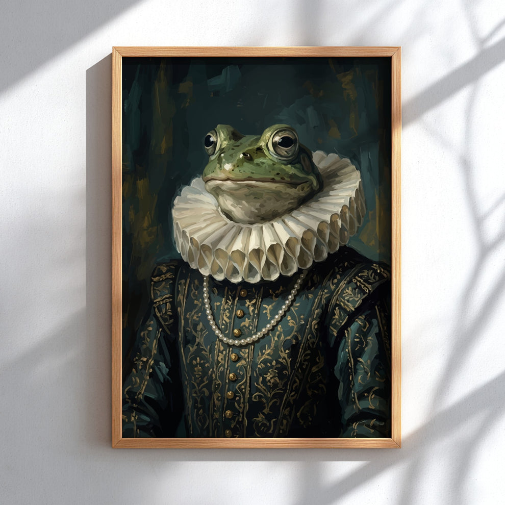 Renaissance Frog Portrait - Dark Academia Wall Decor – Brighton Posters