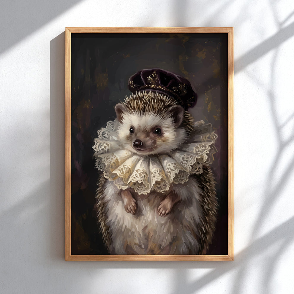 Regal Hedgehog Renaissance Portrait - Victorian Animal Poster ...