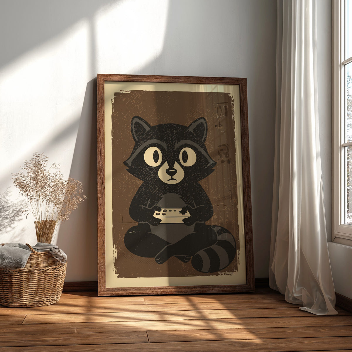 Red Panda Playing Video Games Poster – Funny Retro Gaming Art Print