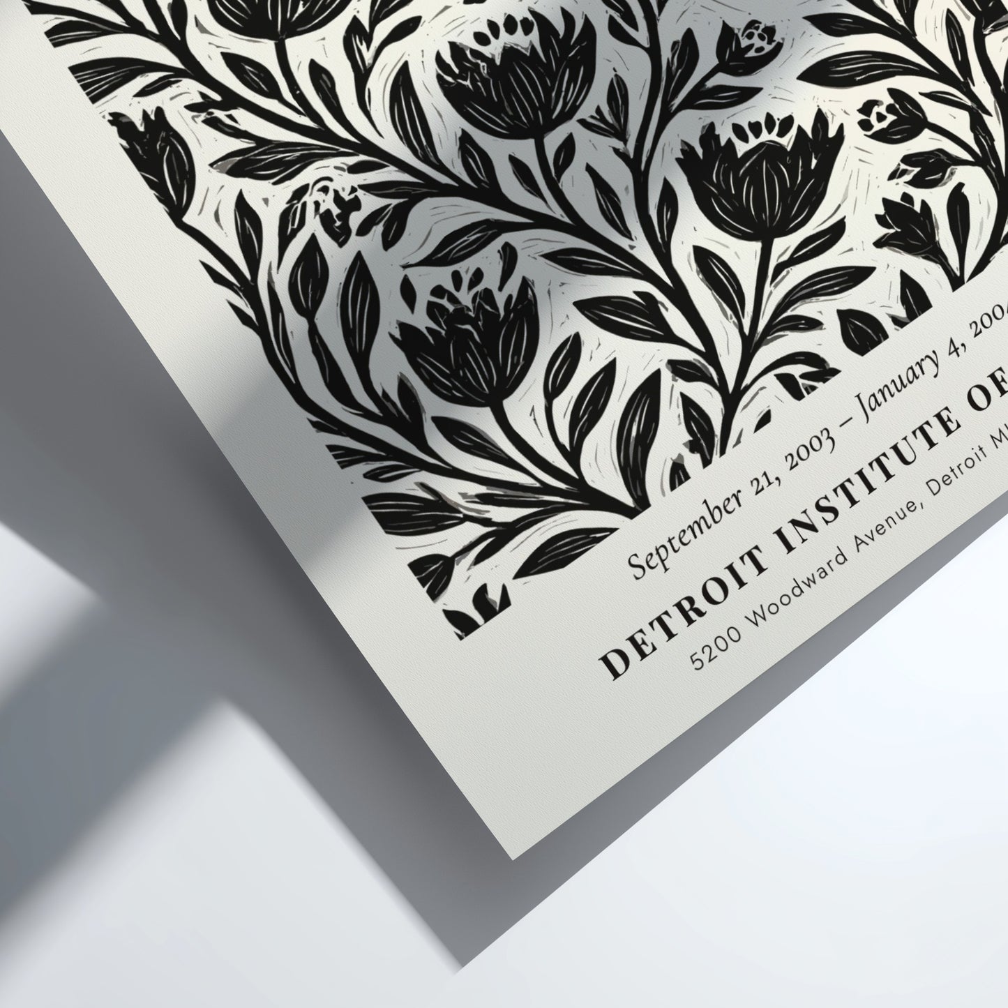 Dark Floral Poster featuring black-on-black design inspired by Henri Matisse, ideal for wall decor and modern