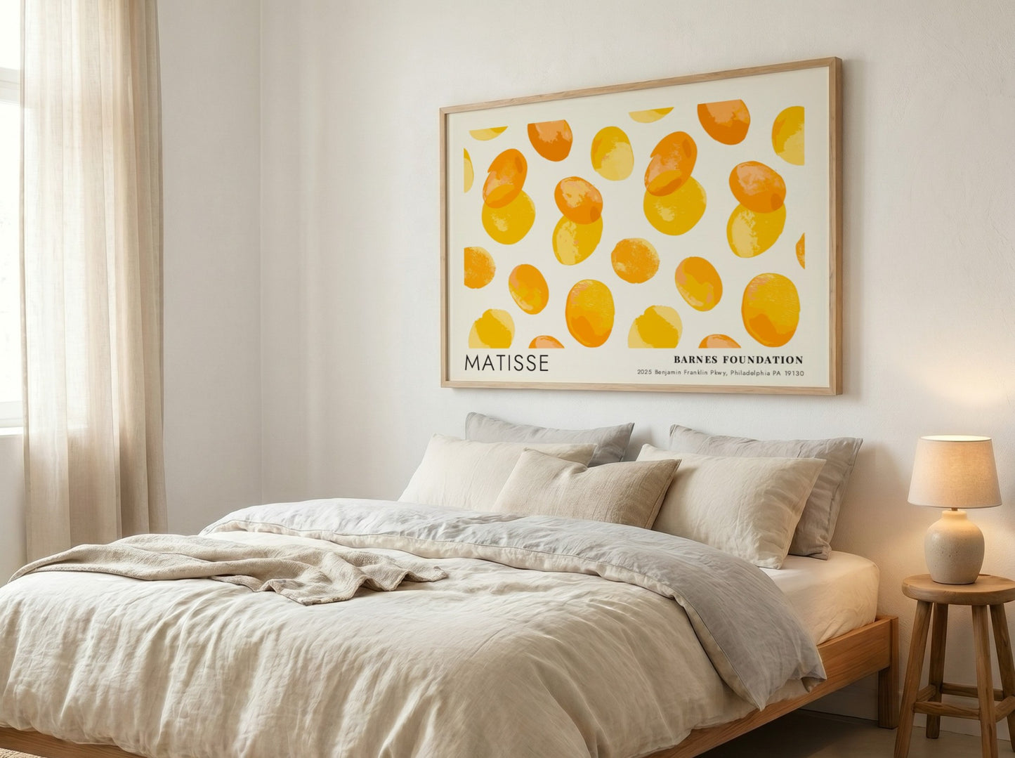 Dark Garden poster by Henri Matisse featuring warm yellow and orange shapes, modern wall art print